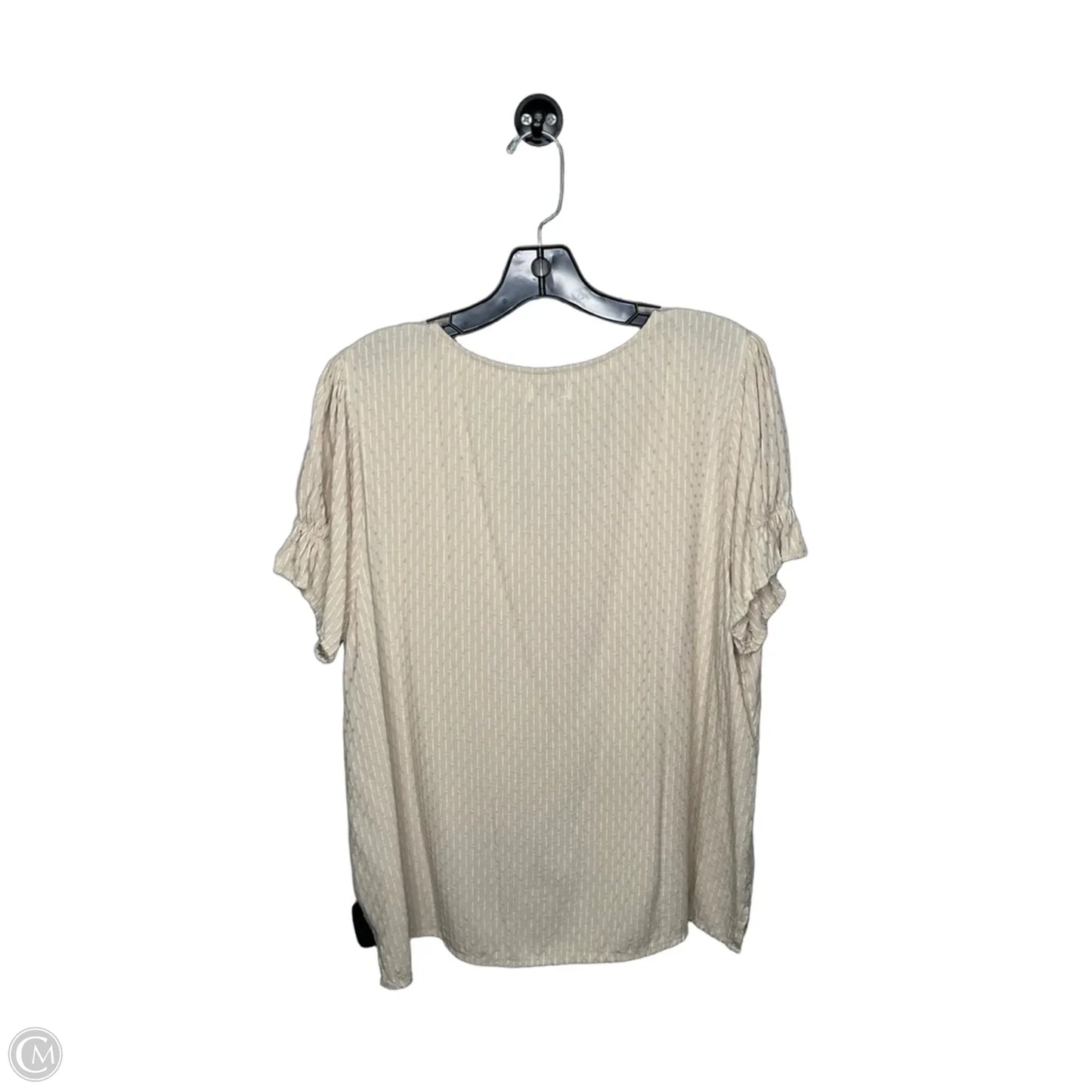 Top Short Sleeve By Wonderly In Tan, Size: 1x