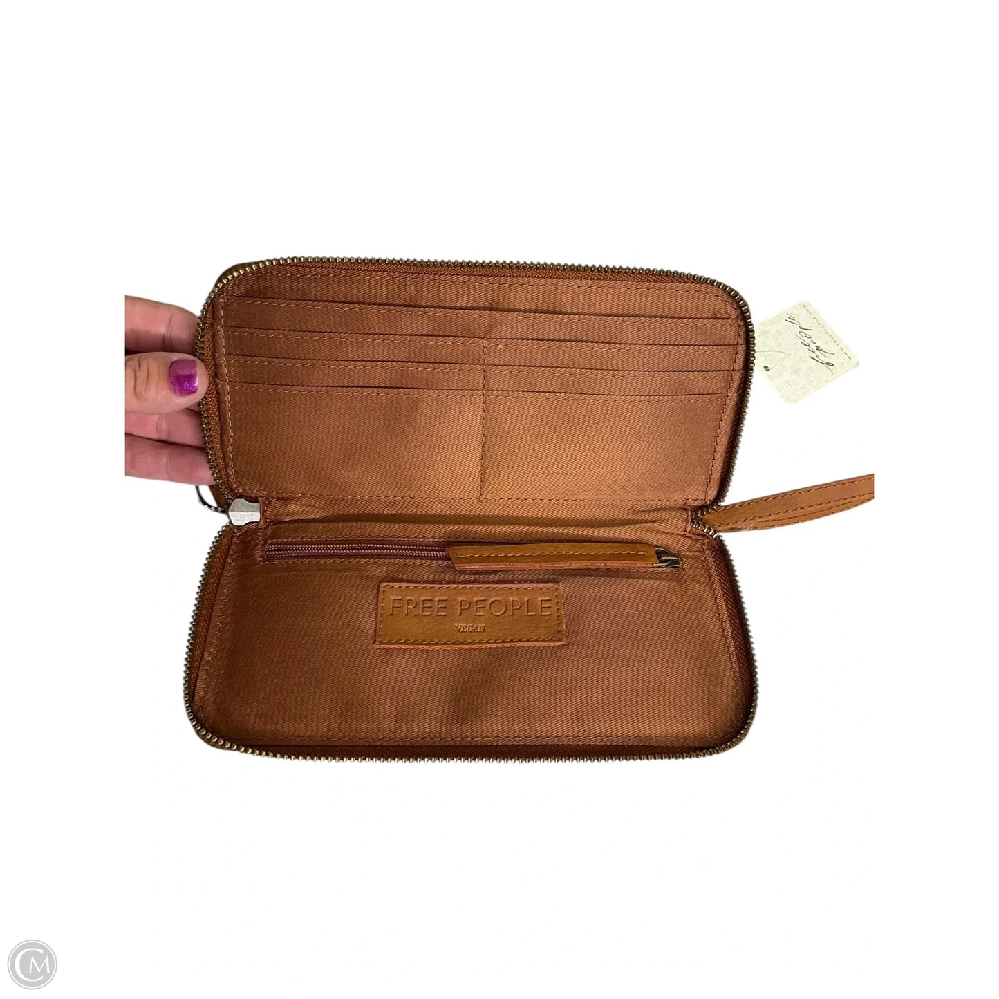 Wallet Leather By Free People, Size: Medium