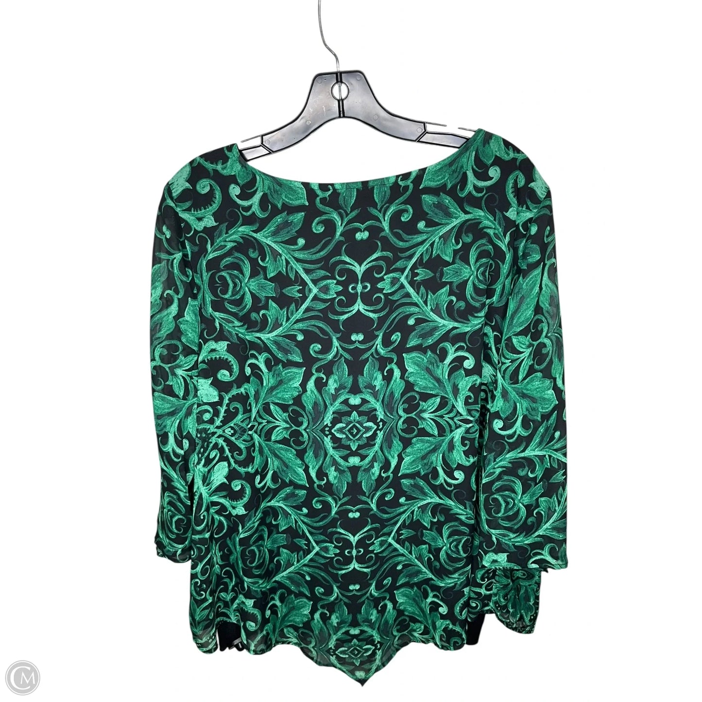 Top Short Sleeve By Roz And Ali In Green, Size: 2x