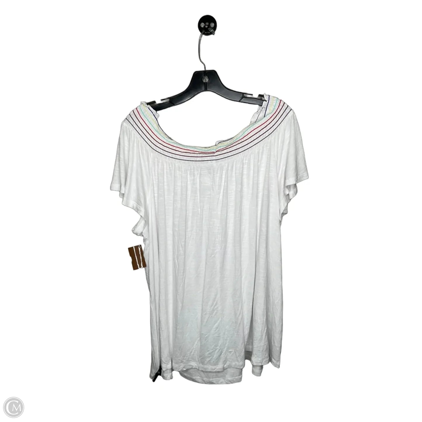Top Short Sleeve By Lane Bryant In White, Size: 18