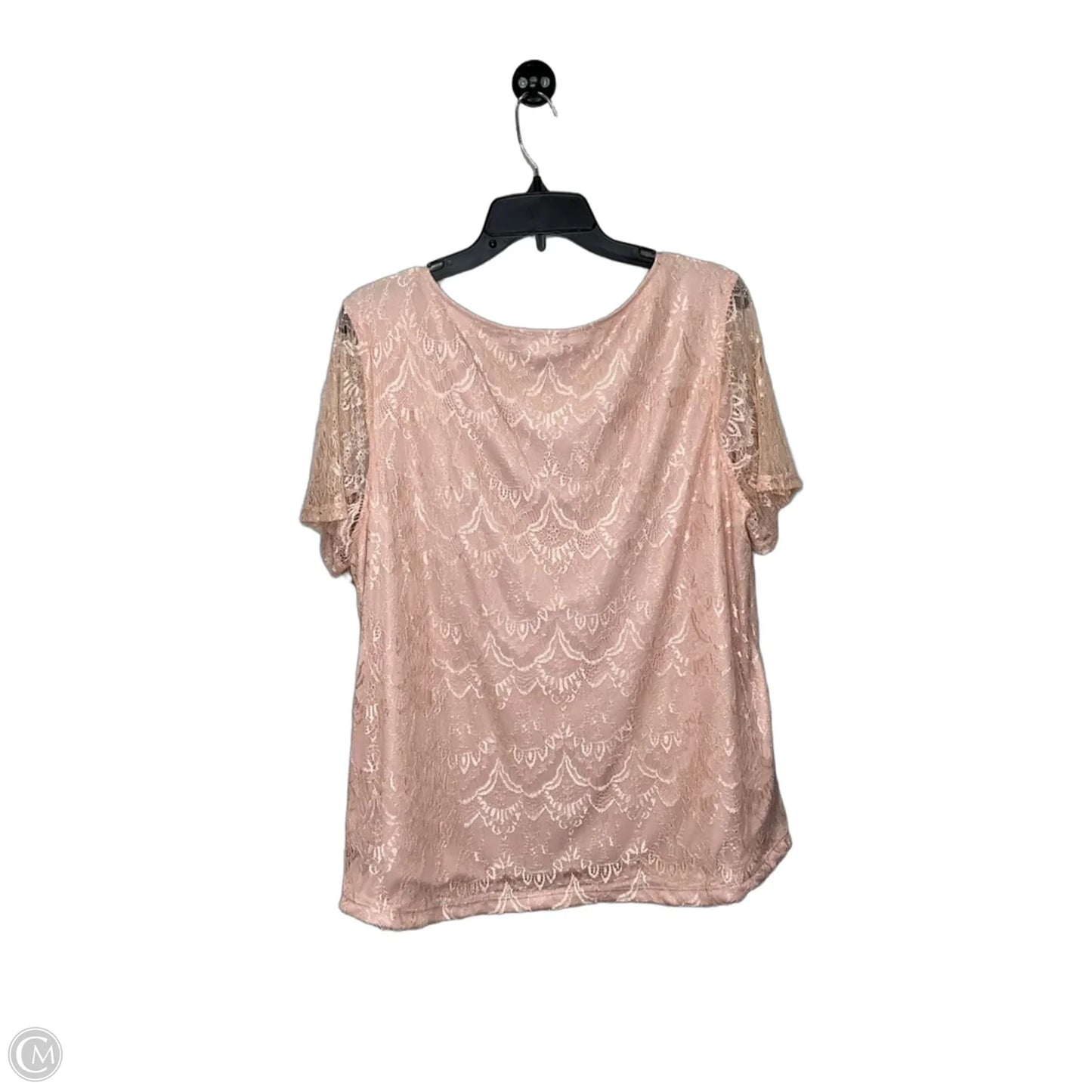 Top Short Sleeve By Lynn And Co In Pink, Size: 2x