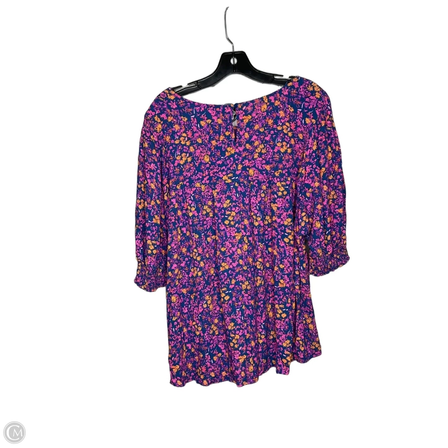 Top Short Sleeve By Terra & Sky In Floral Print, Size: 2x