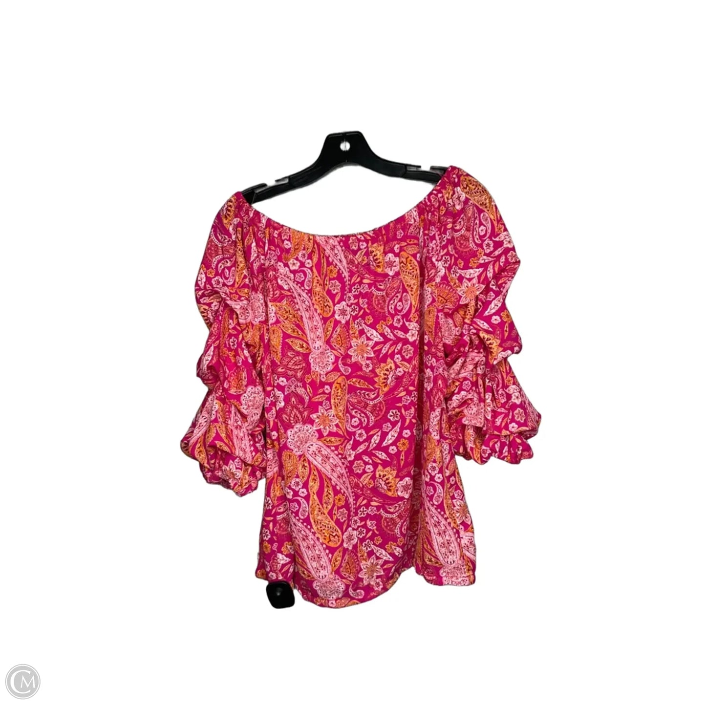 Top Short Sleeve By Cece In Pink, Size: L