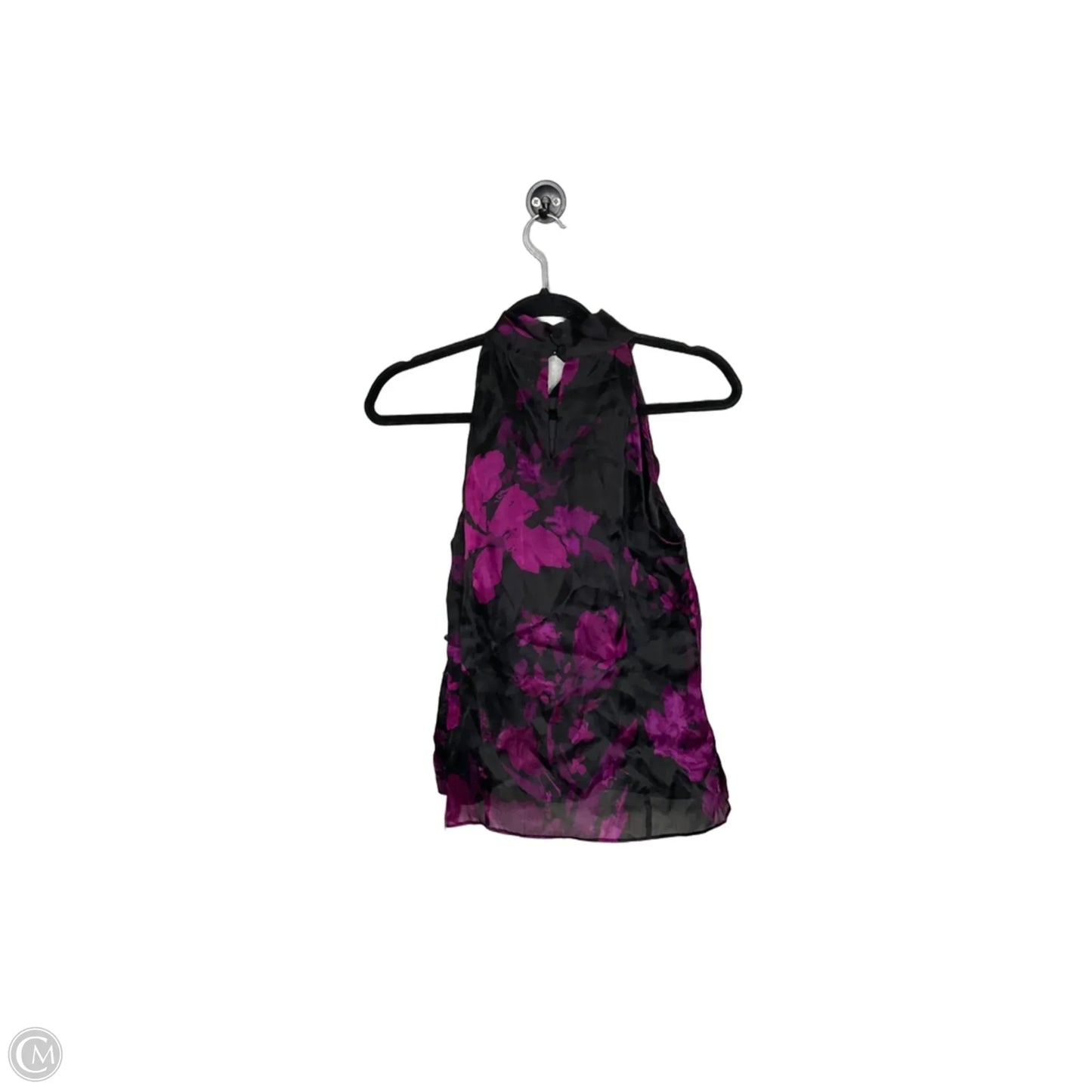 Top Sleeveless Designer By Milly In Black & Purple, Size: 6