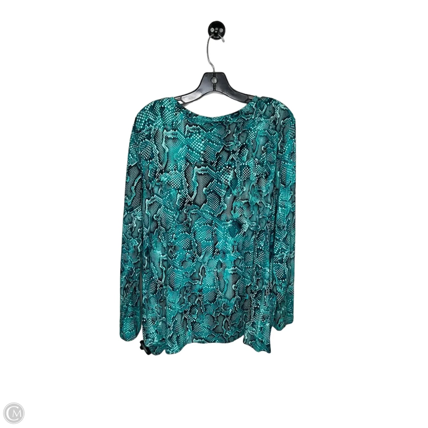Top 3/4 Sleeve By Chicos In Green, Size: Xl