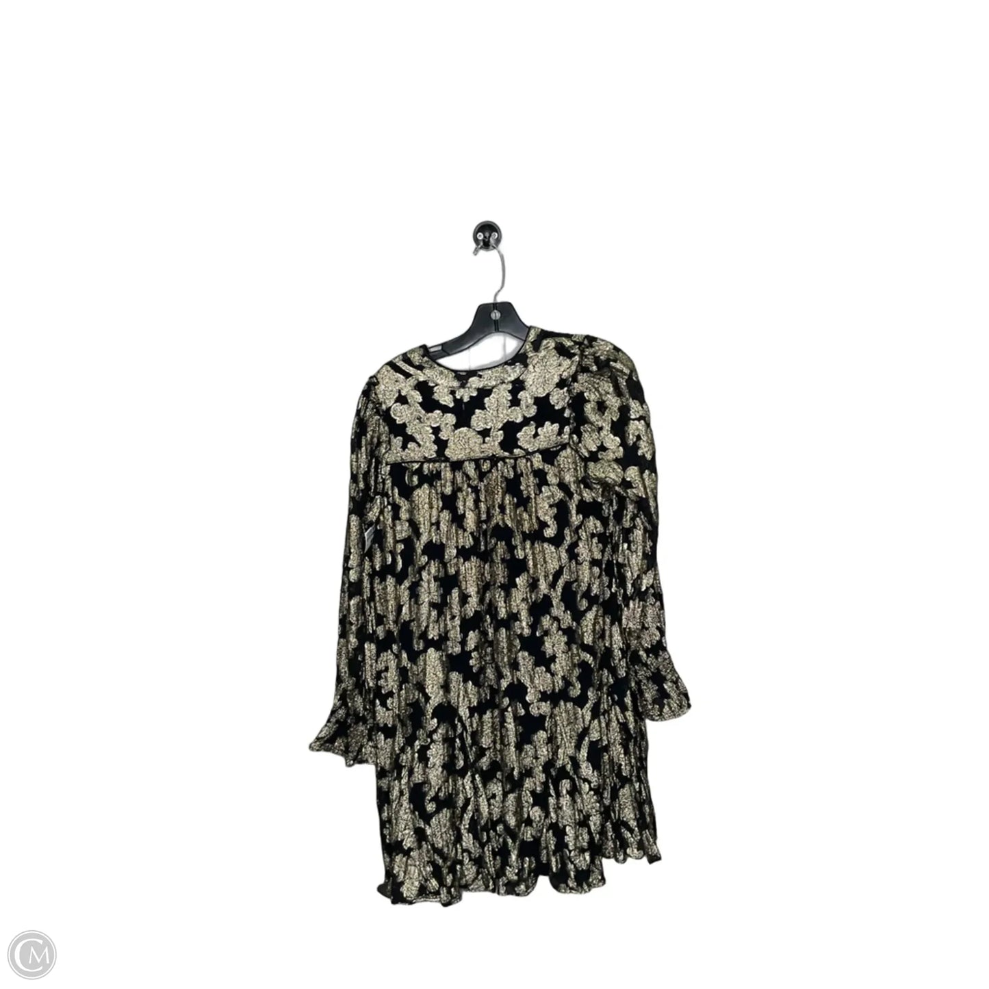 Dress Casual Short By Anthropologie In Black & Gold, Size: M