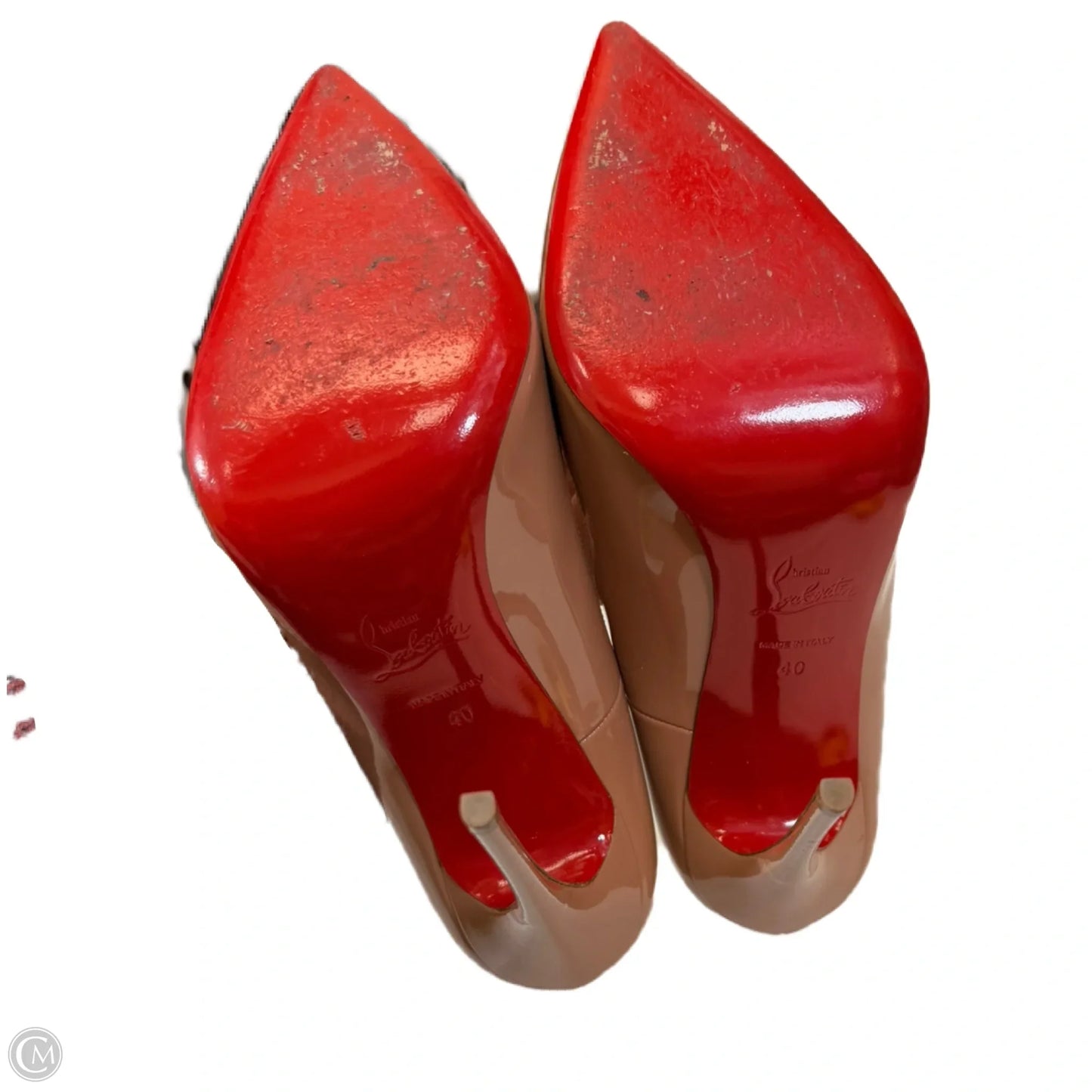 Shoes Luxury Designer By Christian Louboutin In Tan, Size: 9.5