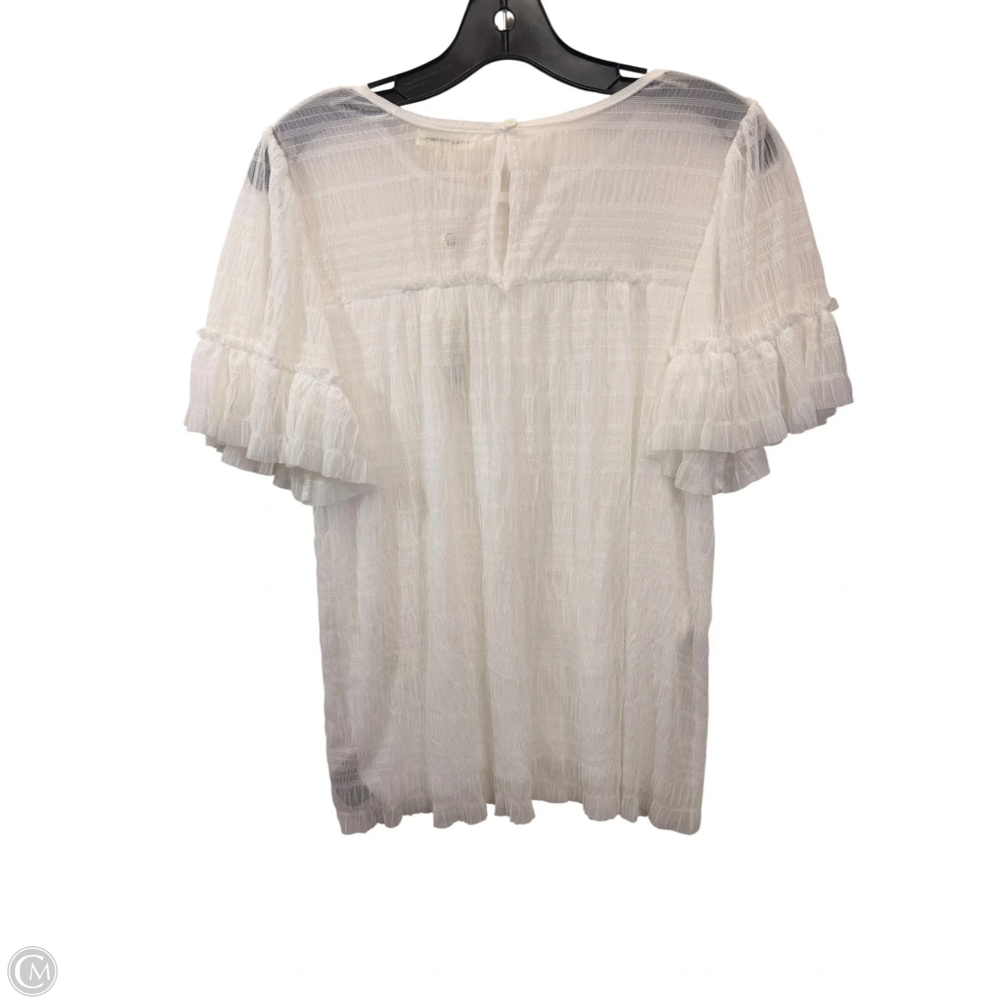 Top Short Sleeve By Max Studio In White, Size: M