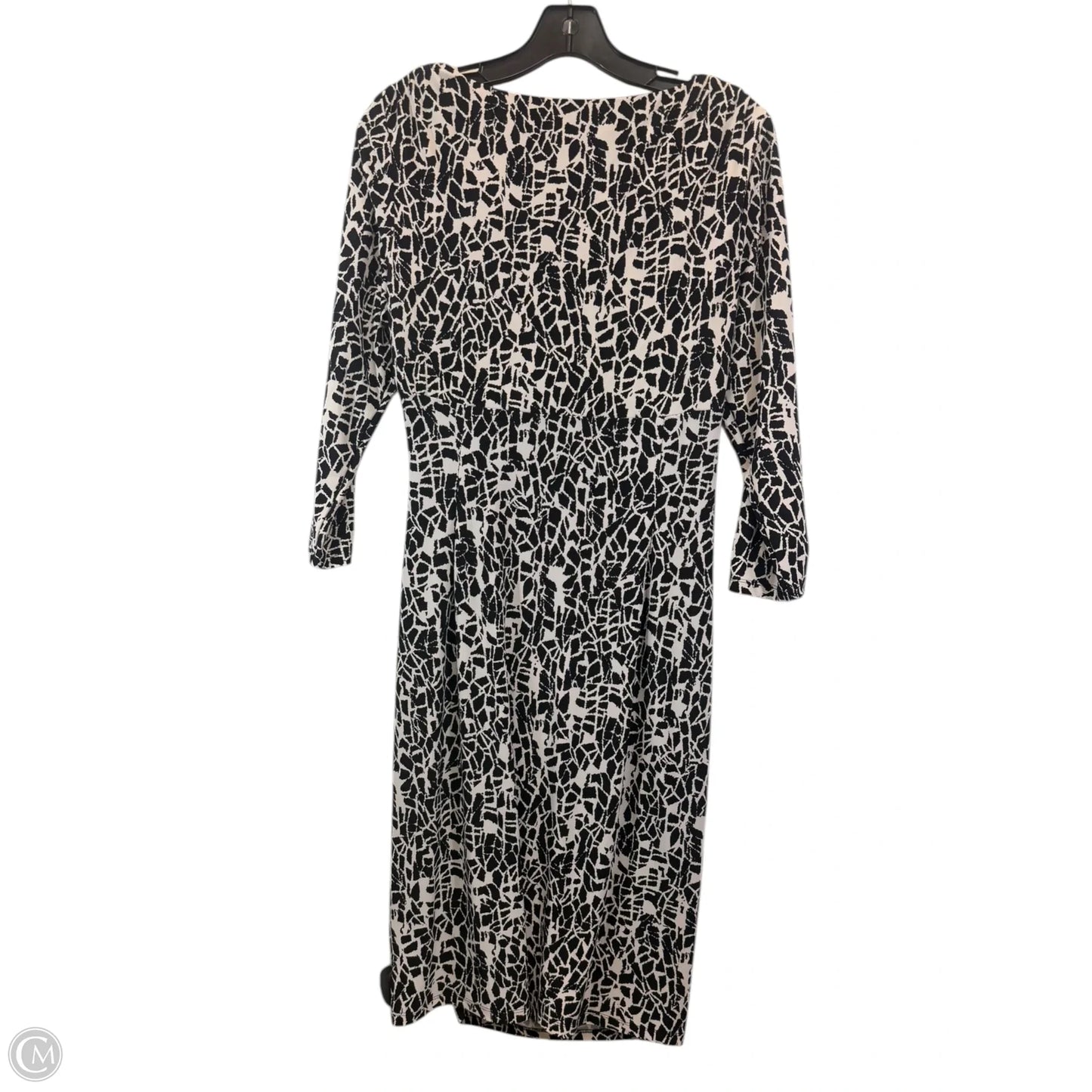 Dress Casual Midi By Lauren By Ralph Lauren In Black & Tan, Size: M