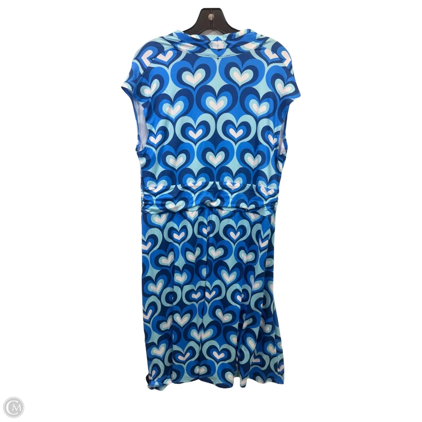 Dress Casual Midi By Leslie Evers In Blue & White, Size: Xl