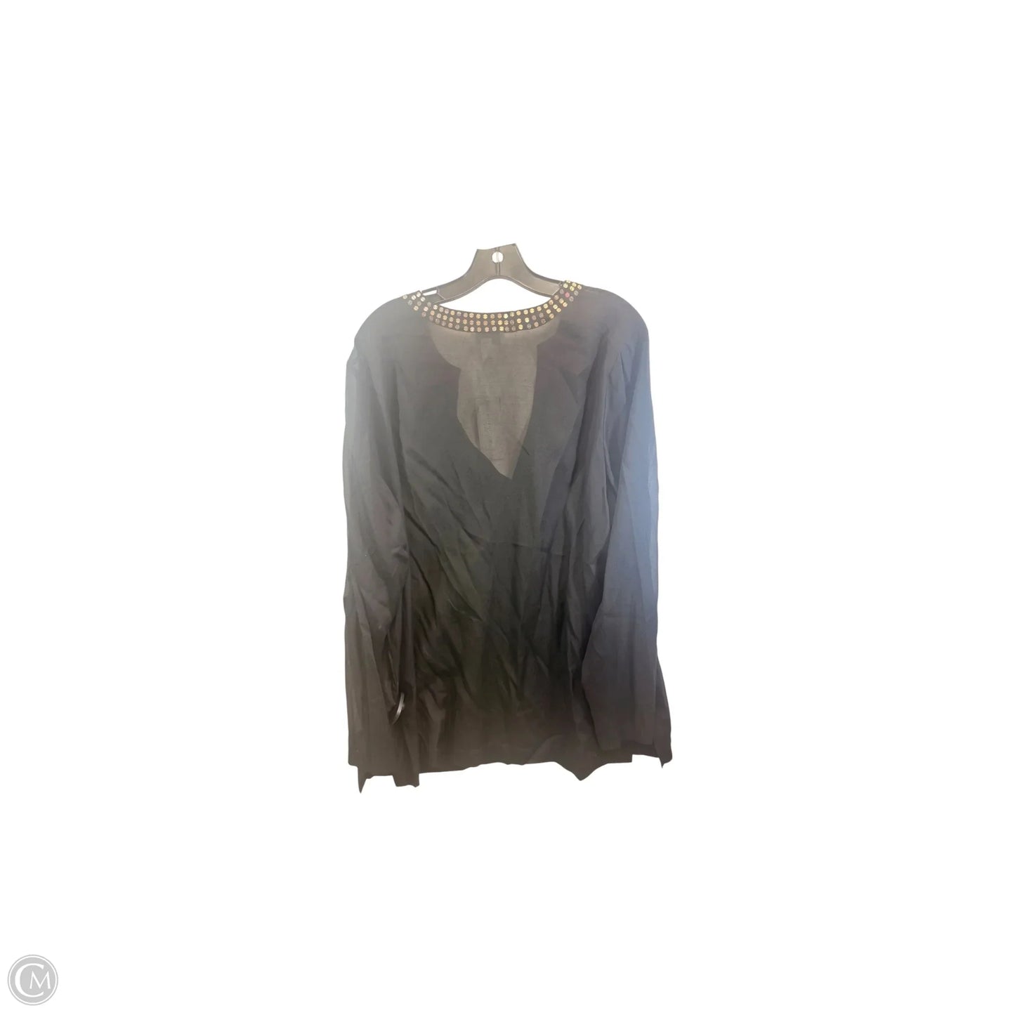 Top Long Sleeve By Charter Club In Black, Size: 2x