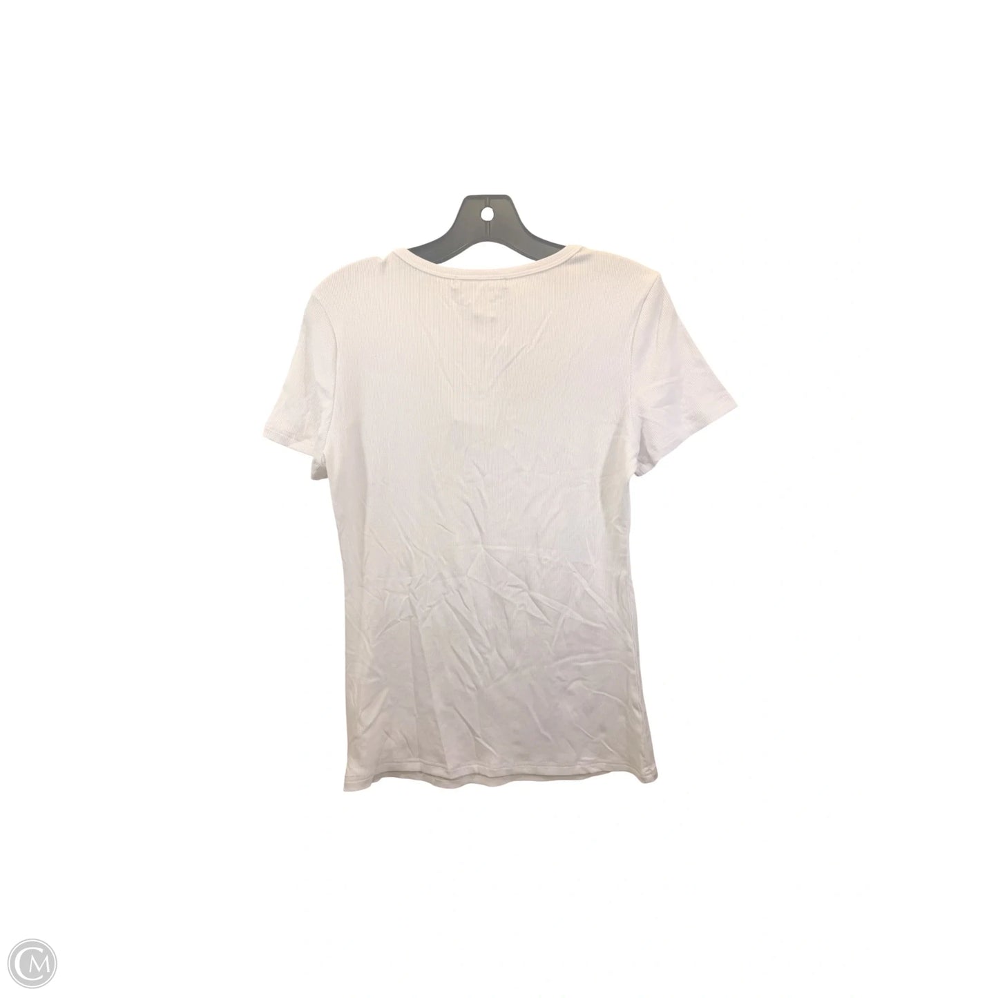 Top Short Sleeve By Oukods In White, Size: L