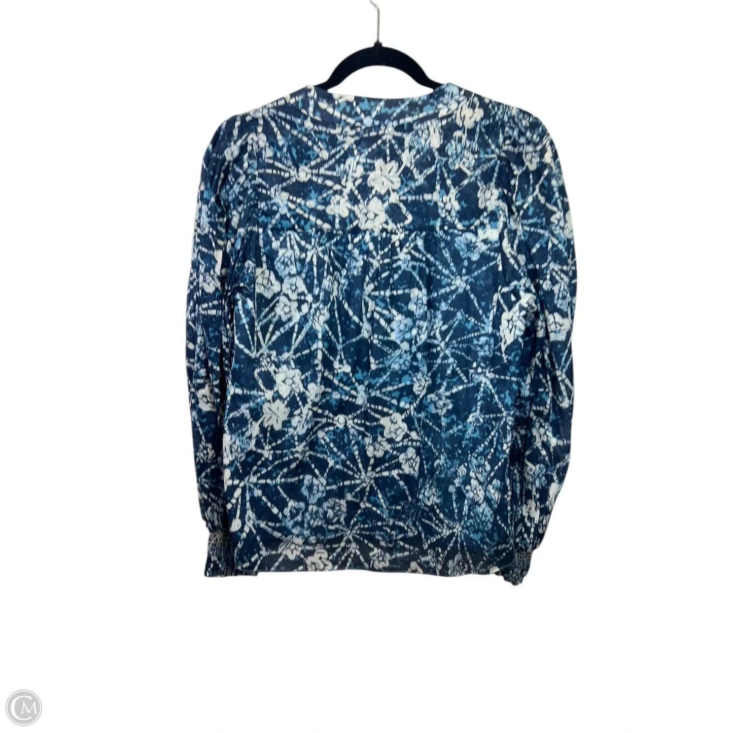 Top Long Sleeve Designer By Marie and Oliver In Blue & White, Size: Xs