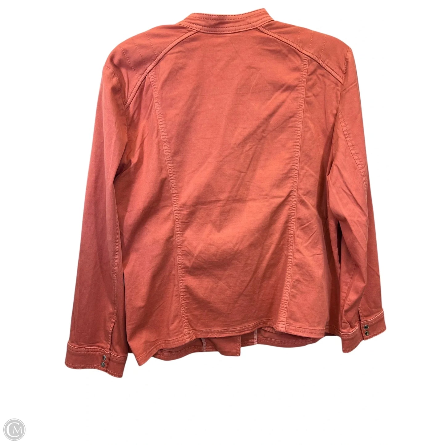 Jacket Moto By Chicos In Coral, Size: Xxl