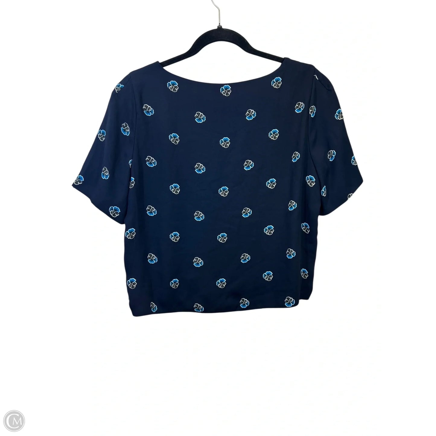 Top Short Sleeve Designer By Babaton In Navy, Size: M
