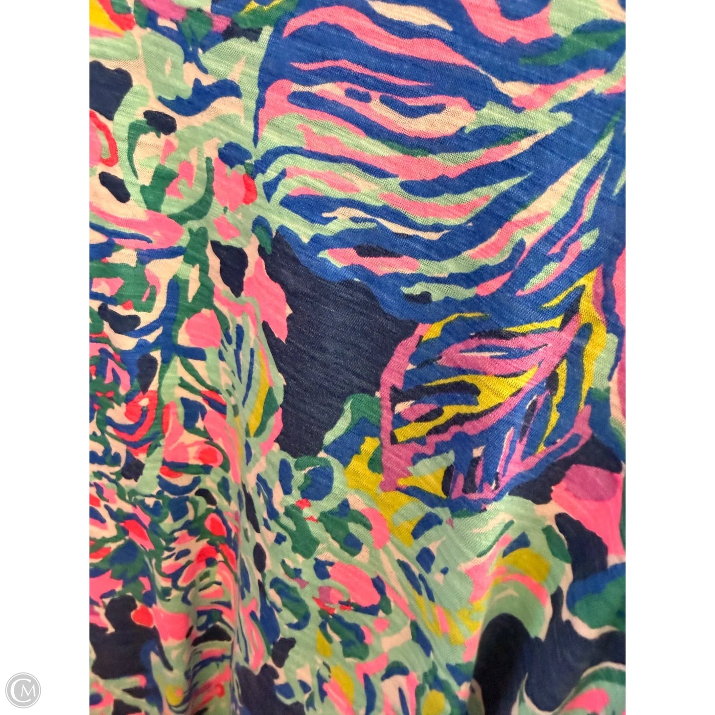 Top Short Sleeve By Lilly Pulitzer In Green & Pink, Size: S