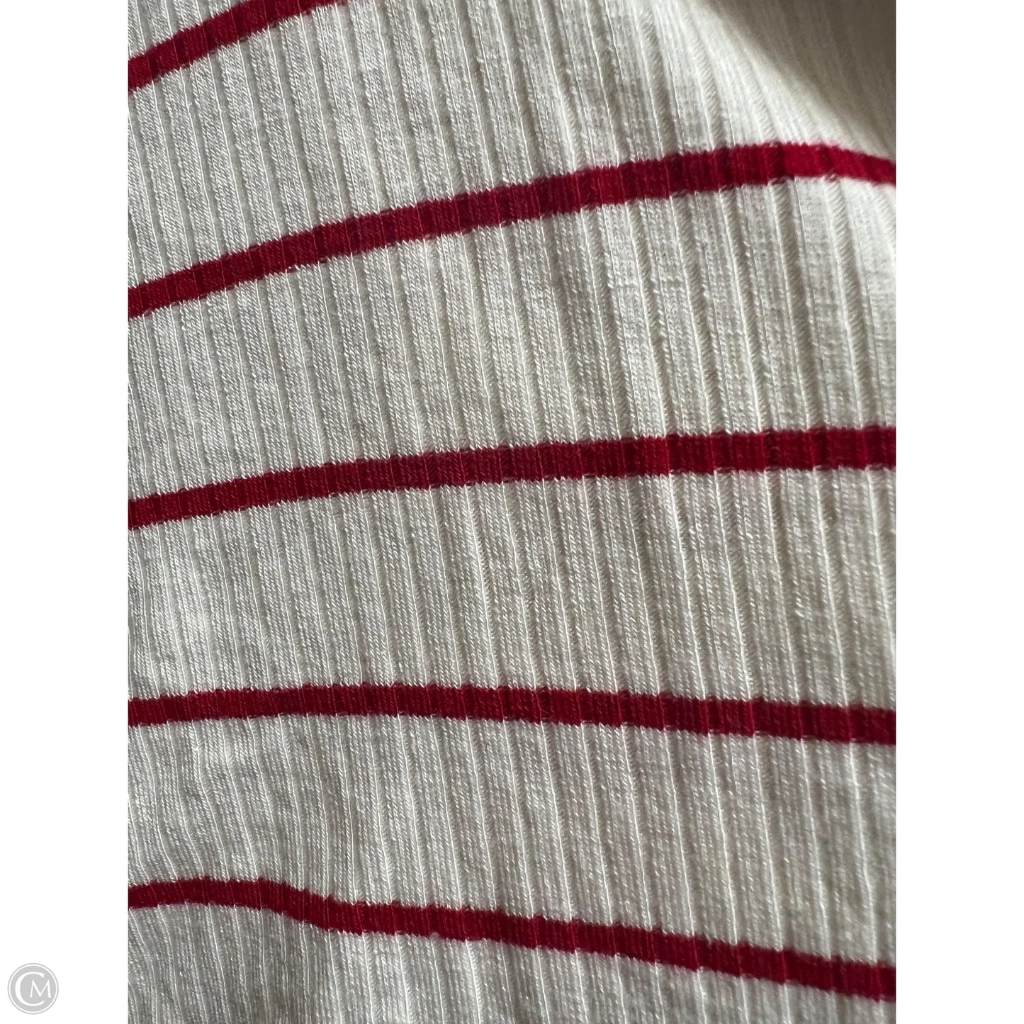 Top Short Sleeve Designer By Paige In Cream & Red, Size: M