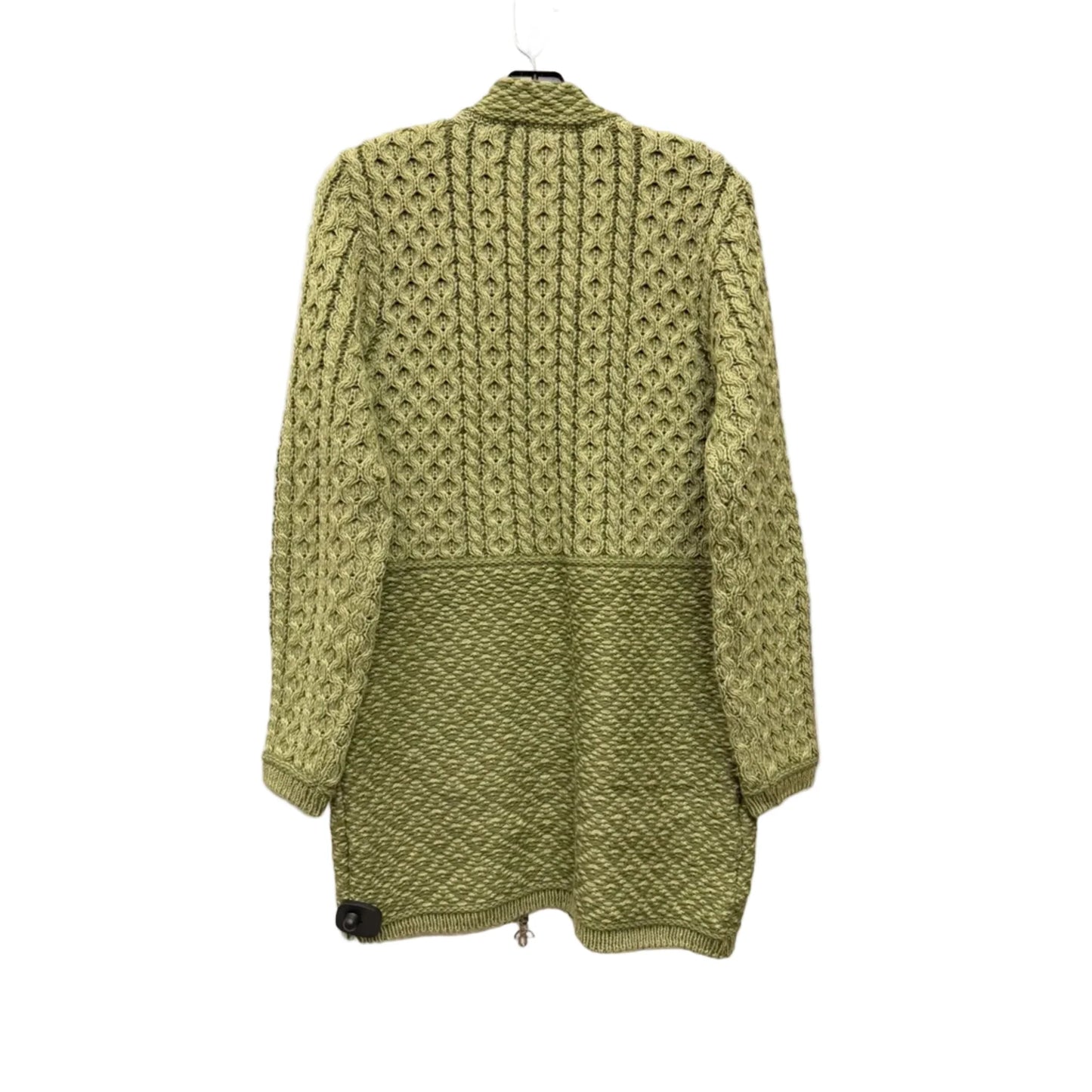 Sweater Cardigan Designer By AranCrafts In Green, Size: S