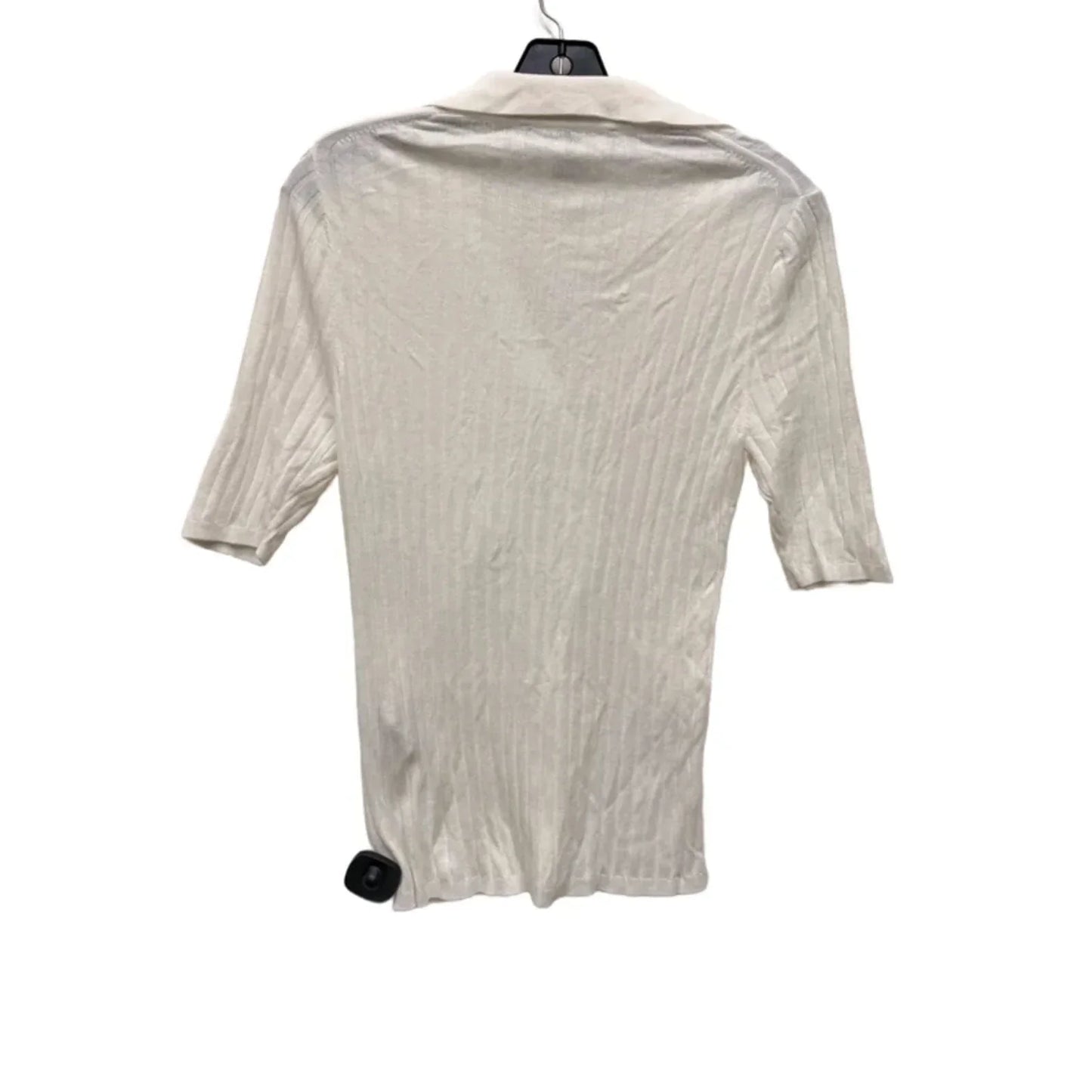 Top Short Sleeve By White House Black Market In Cream, Size: M