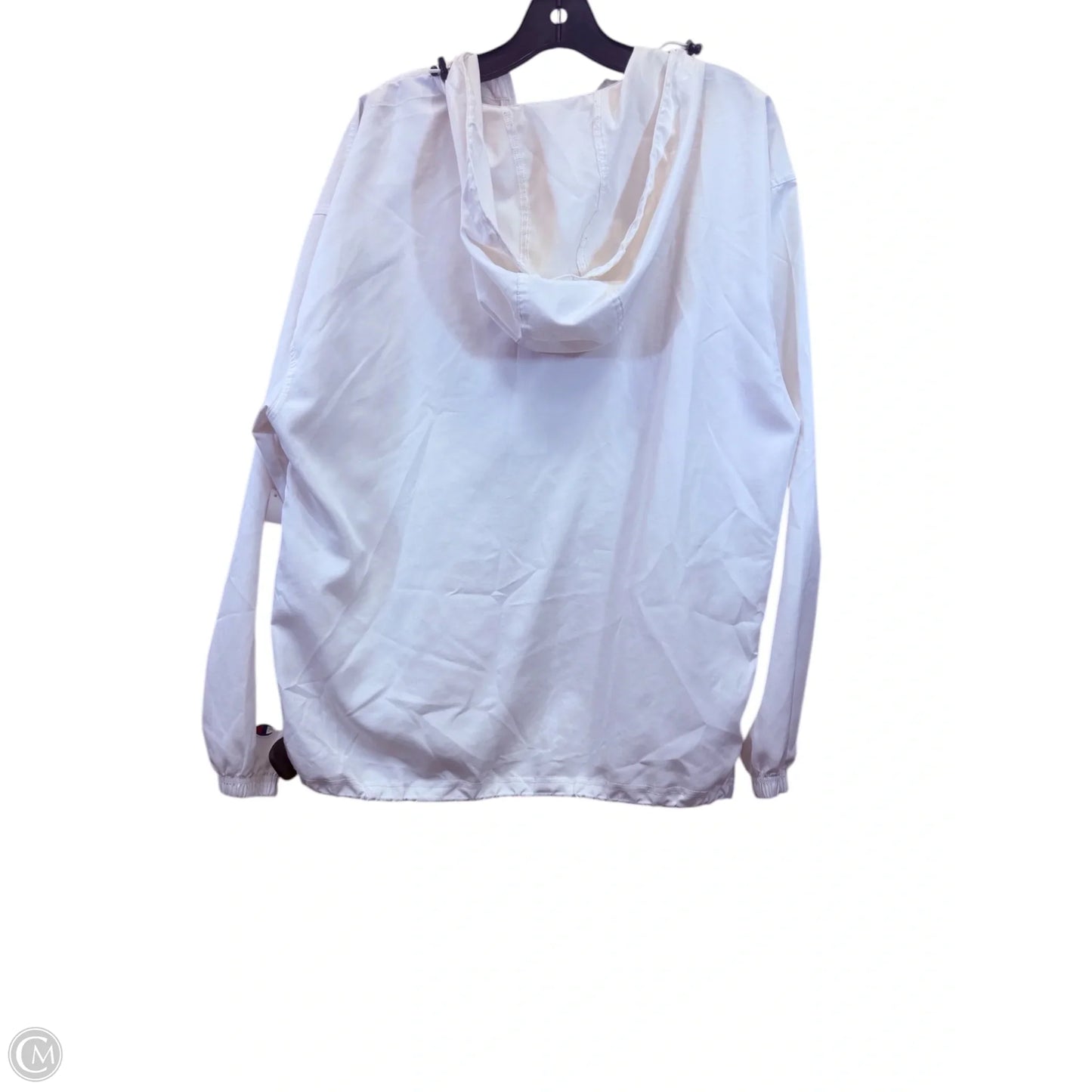 Athletic Sweatshirt Hoodie By Champion In White, Size: L