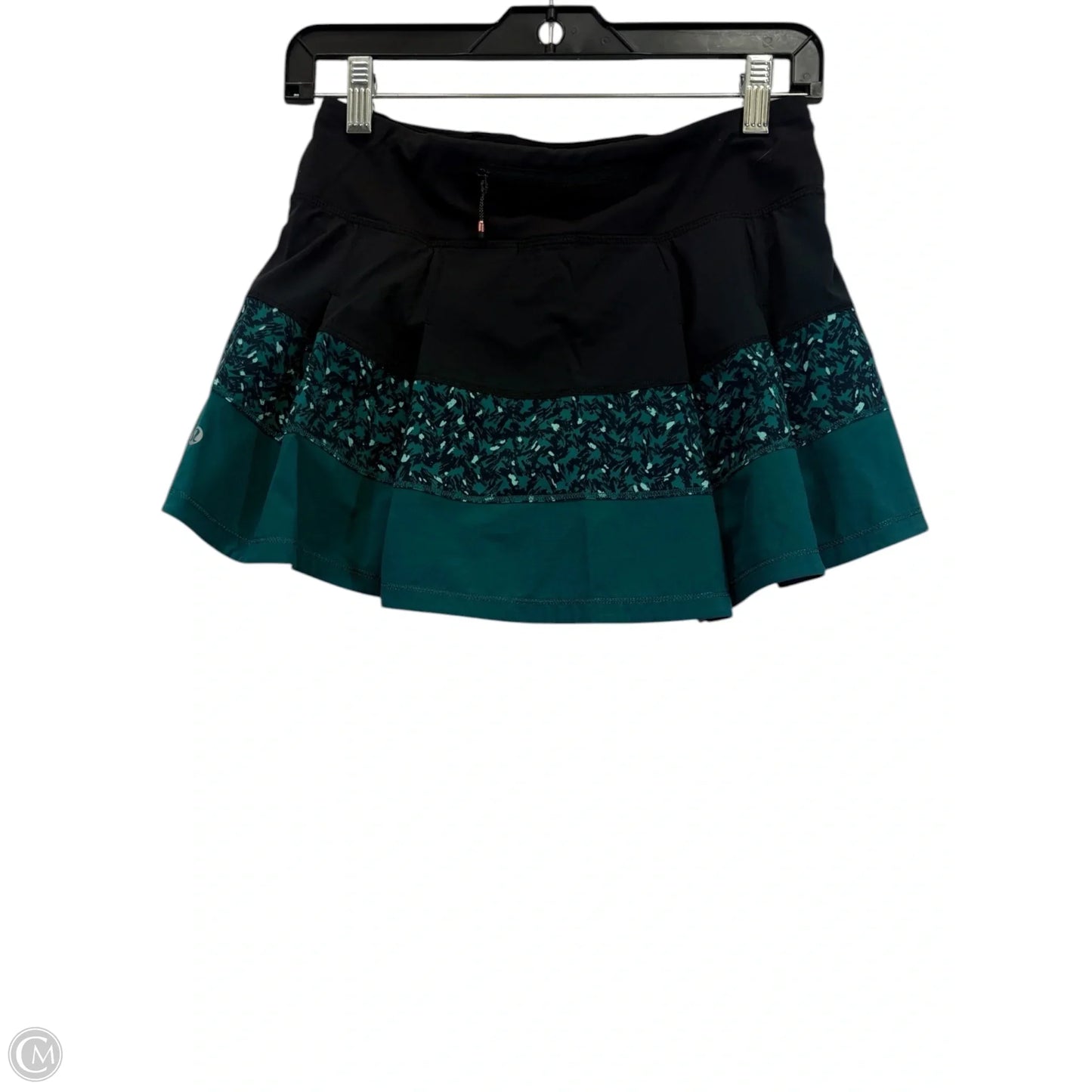 Athletic Skort By Lululemon In Black & Green, Size: 4