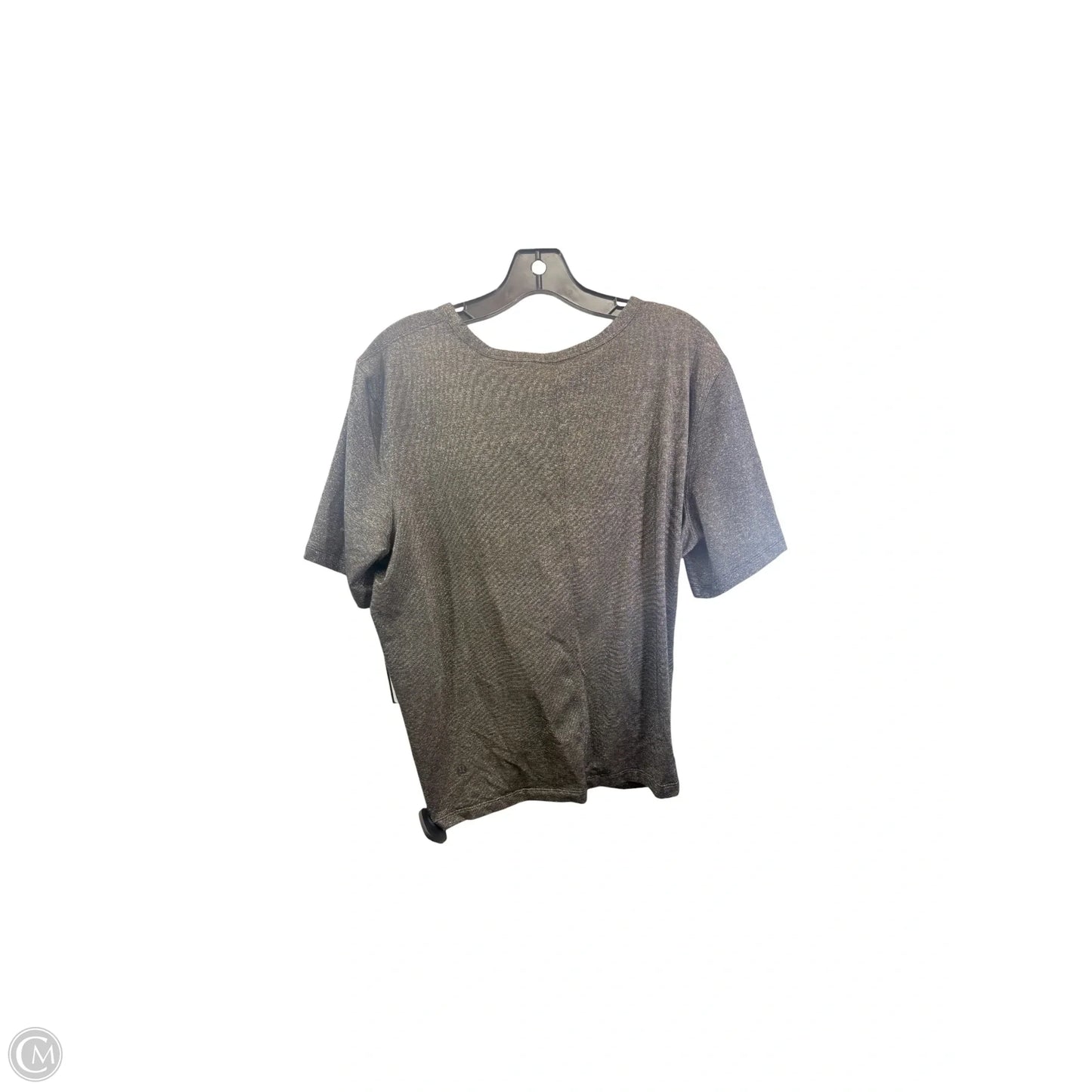 Athletic Top Short Sleeve By Lululemon In Black & Gold, Size: 8