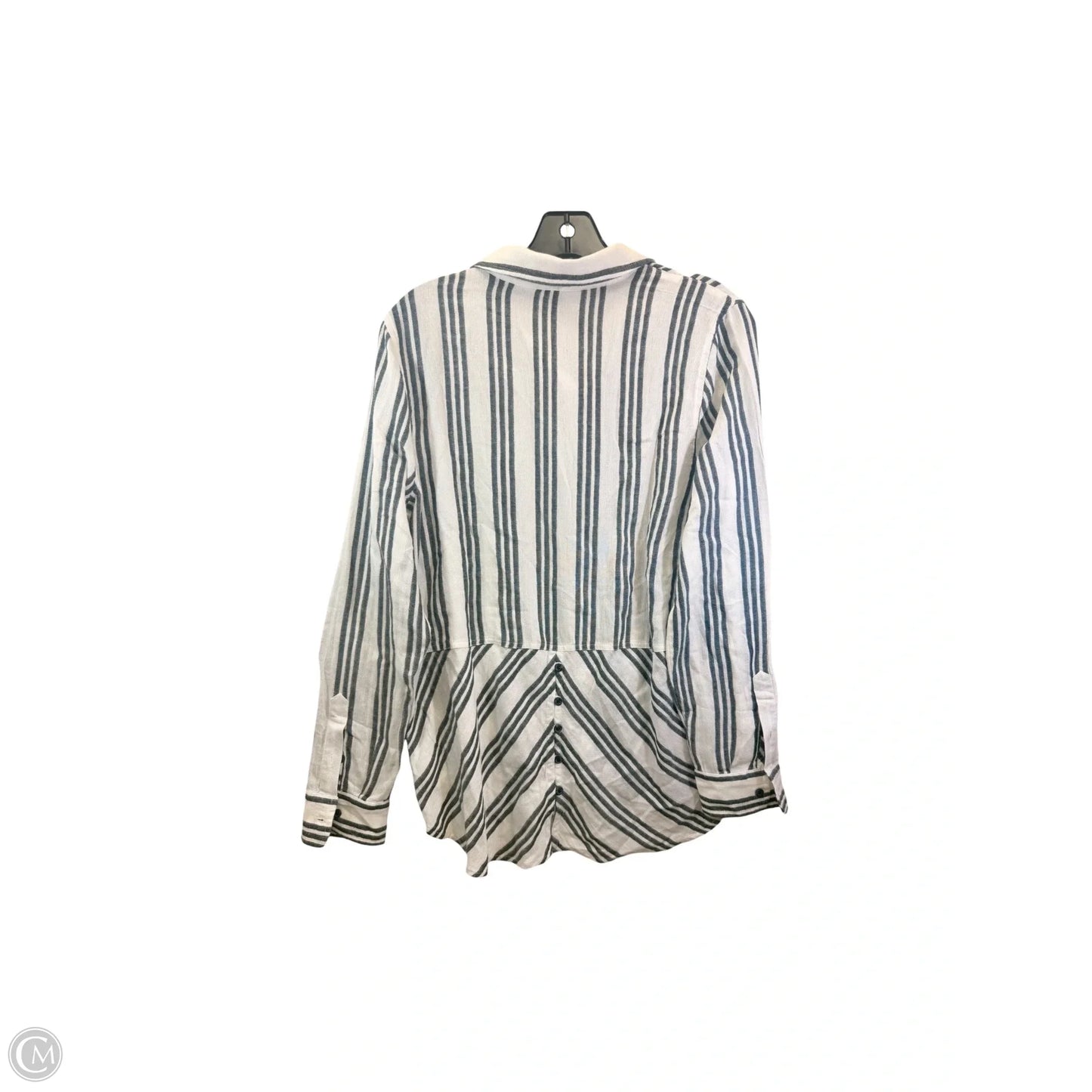 Top Long Sleeve By Lucky Brand In Grey & White, Size: M