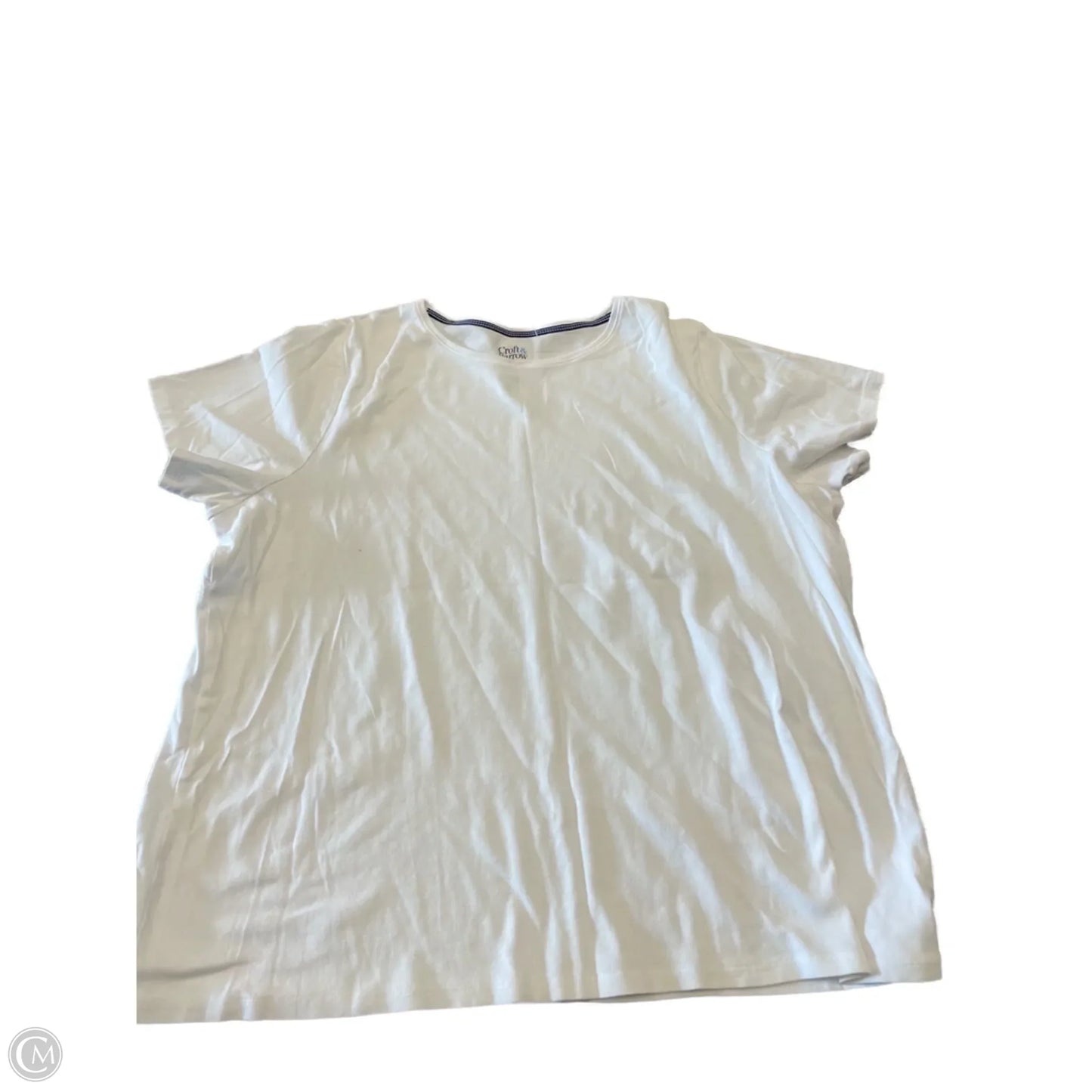 Top Short Sleeve By Croft And Barrow In White, Size: 2x