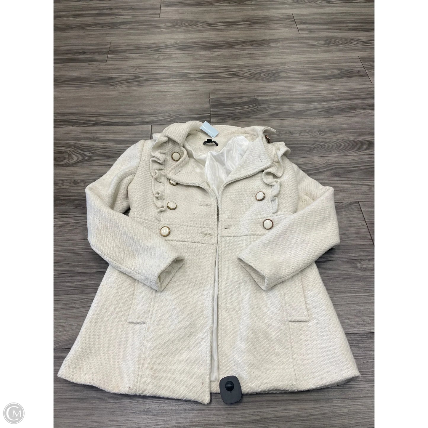Coat Peacoat By Rampage In Cream, Size: M