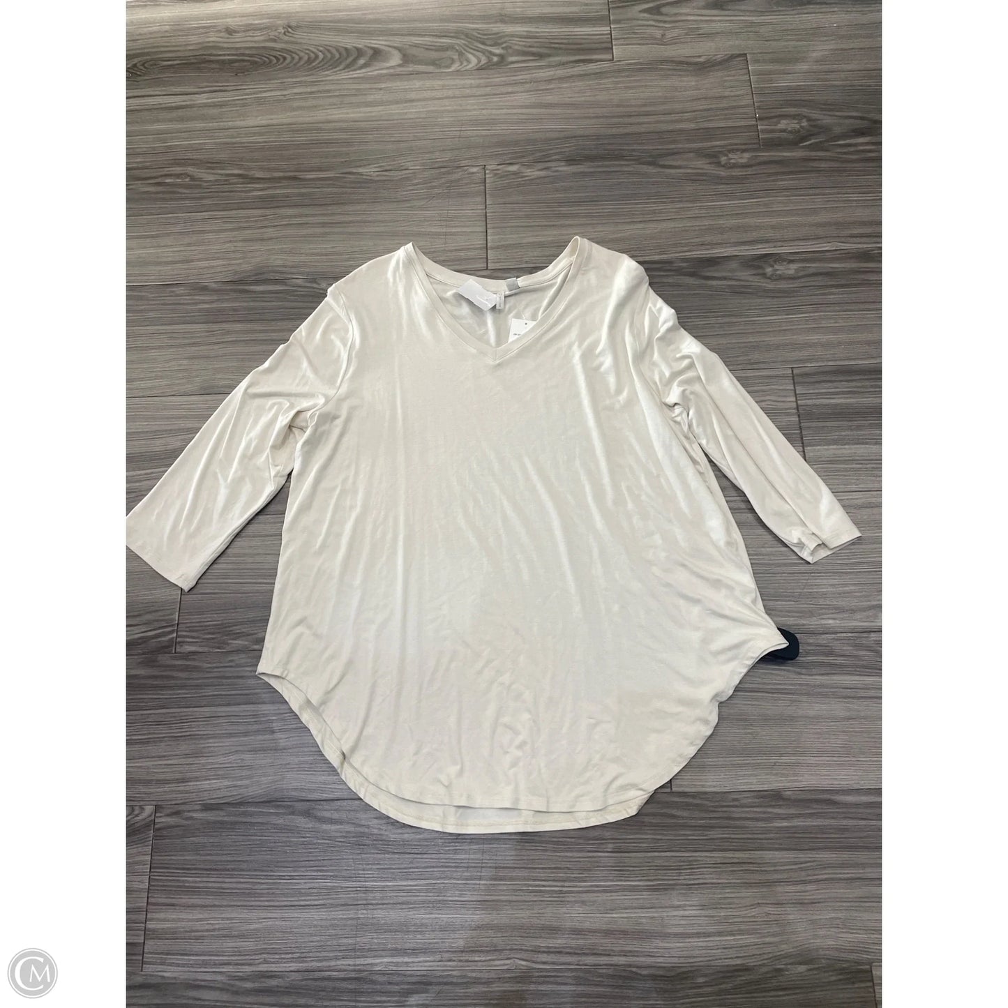 Top Long Sleeve By Cato In Cream, Size: Xl