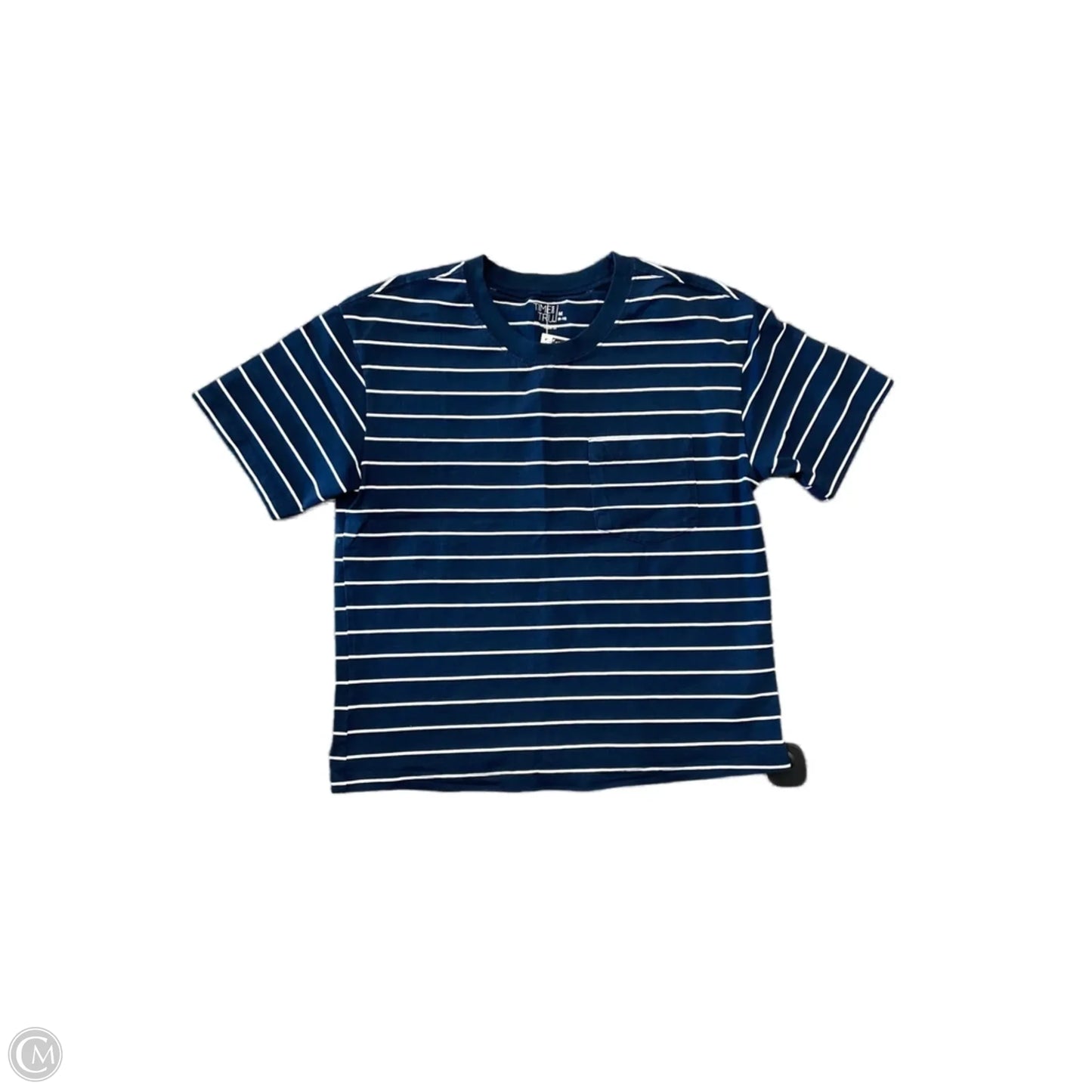 Top Short Sleeve Basic By Time And Tru In Navy, Size: M