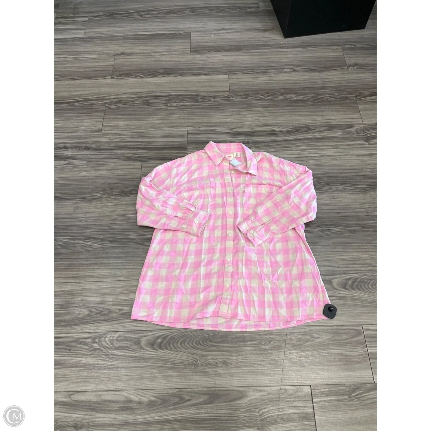 Top Long Sleeve By Levis In Plaid Pattern, Size: 1x