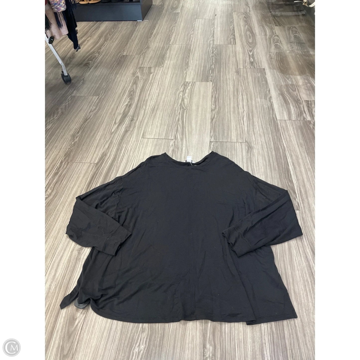 Top Long Sleeve By Liz Claiborne In Black, Size: 2x