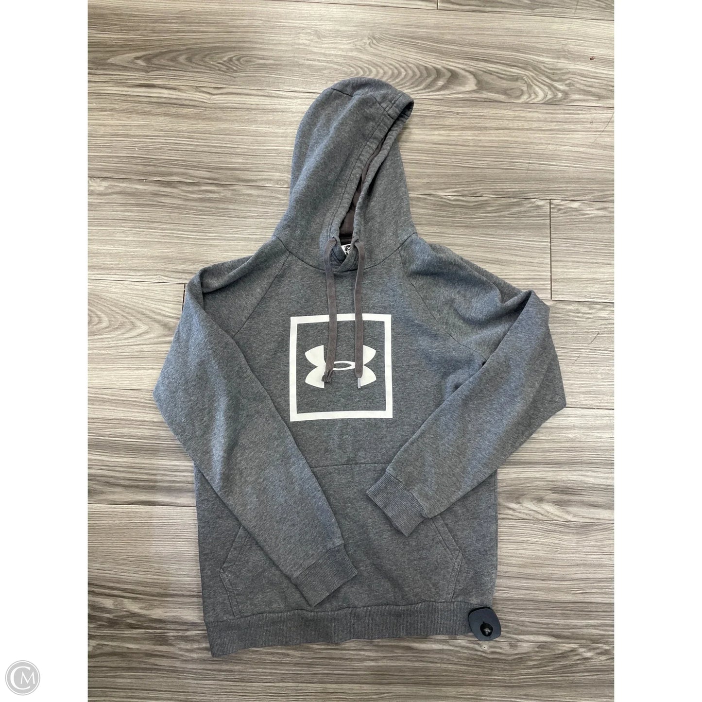 Athletic Sweatshirt Hoodie By Under Armour In Grey, Size: S