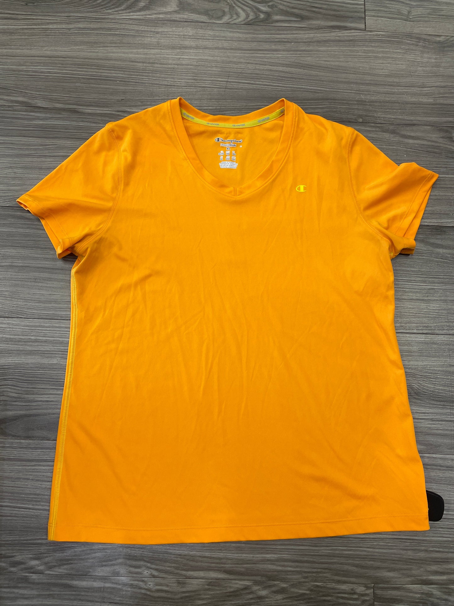 Athletic Top Short Sleeve By Champion In Orange, Size: Xl