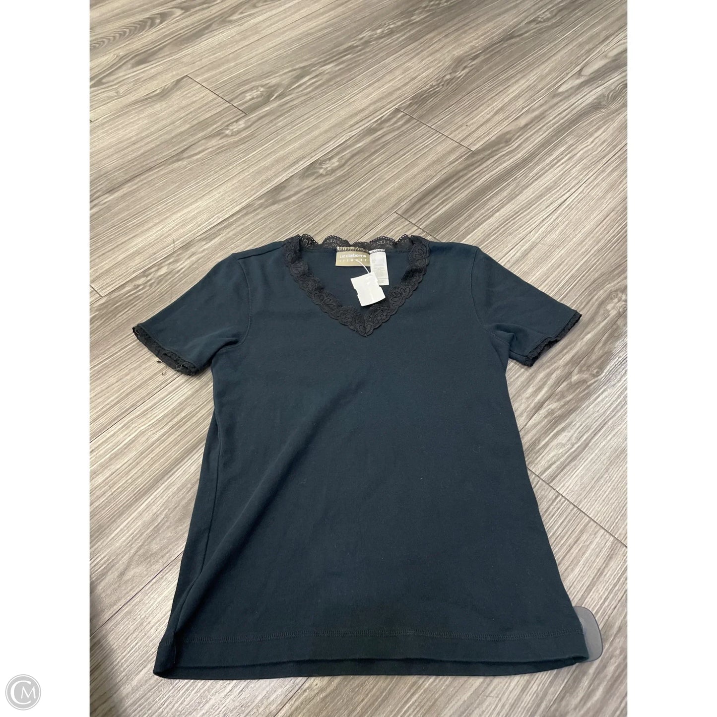 Top Short Sleeve By Liz Claiborne In Black, Size: S
