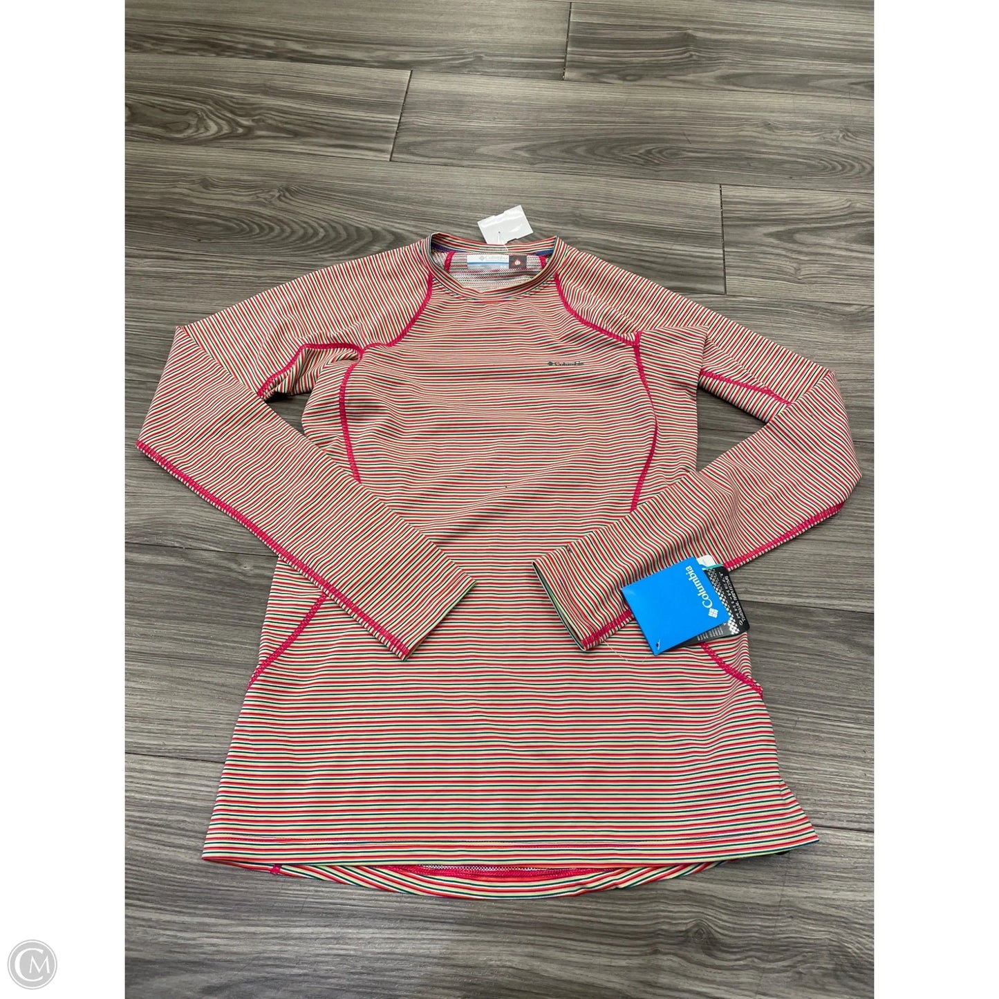 Athletic Top Long Sleeve Crewneck By Columbia In Striped Pattern, Size: M