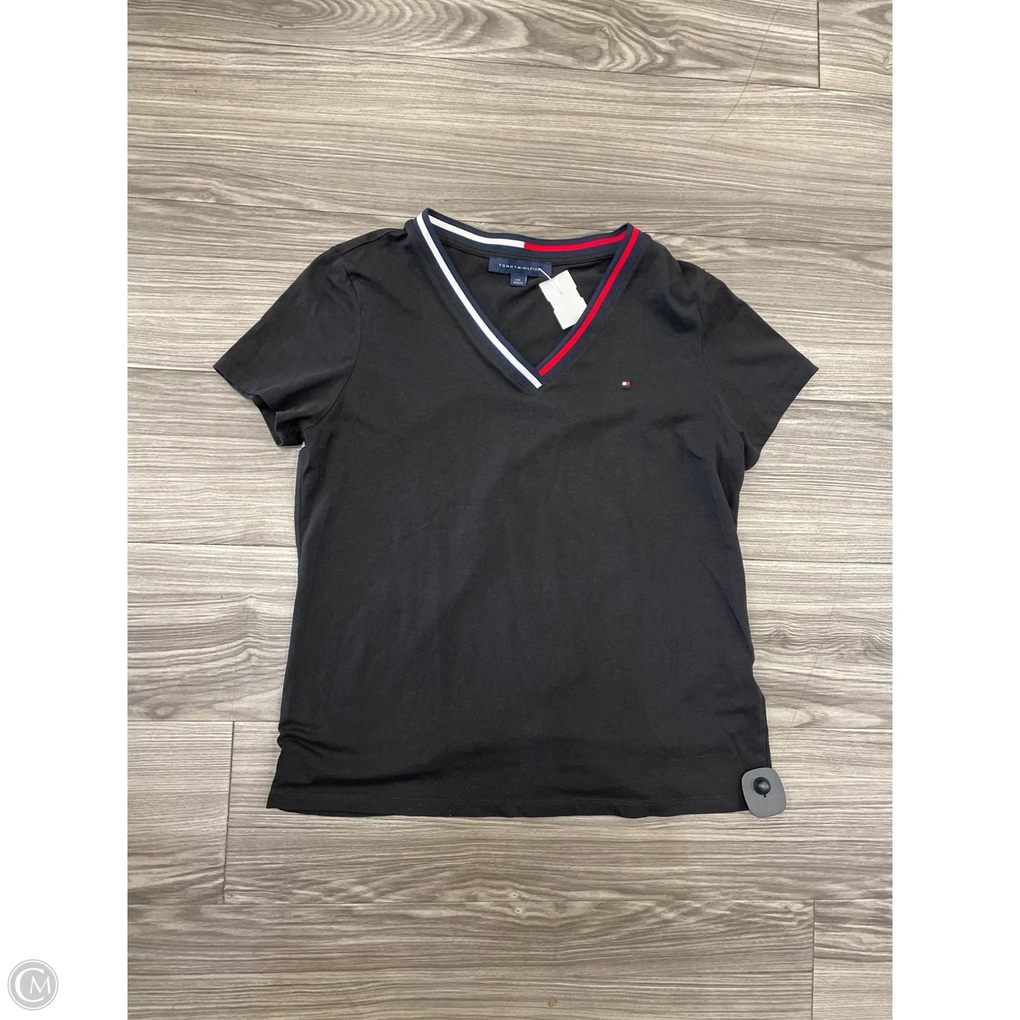 Top Short Sleeve Basic By Tommy Hilfiger In Black, Size: L