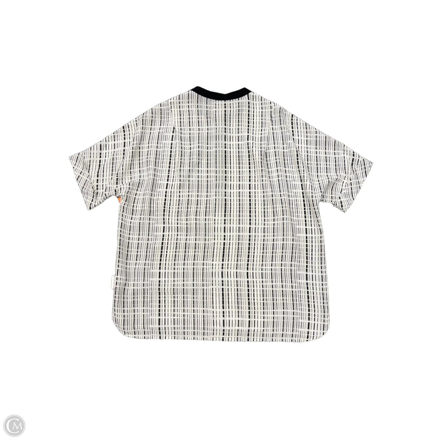 Top Short Sleeve By Vince In Black & Cream, Size: 10