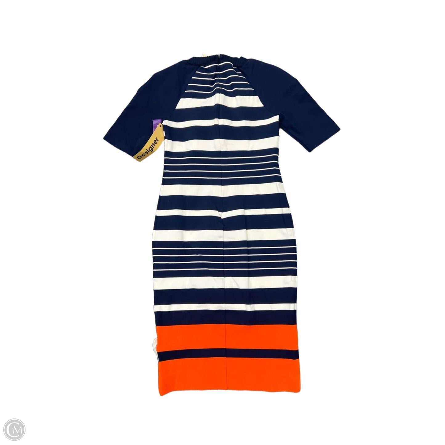 Dress Casual Midi By Michael By Michael Kors In Blue & Cream, Size: 0