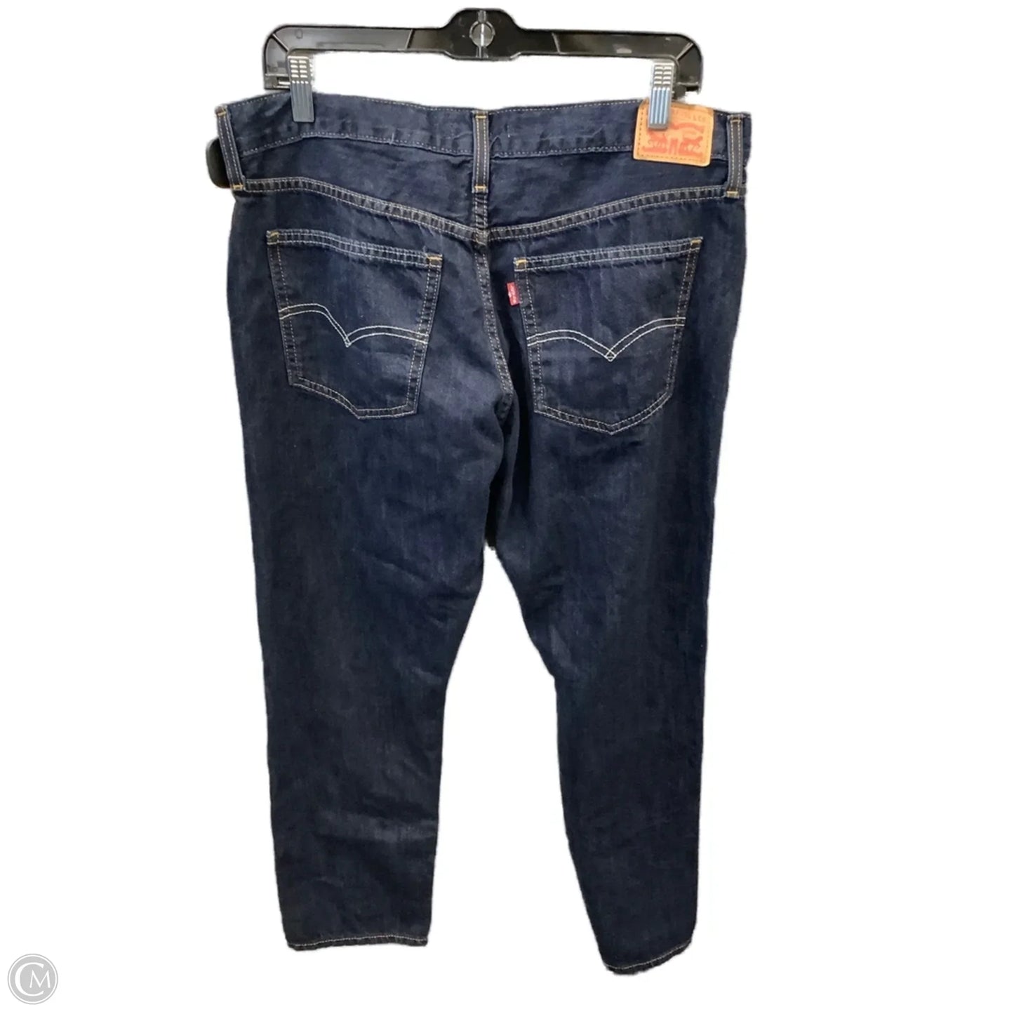 Jeans Straight By Levis In Blue Denim, Size: 14