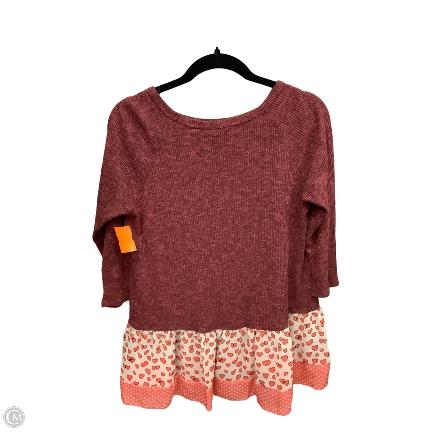 Top Long Sleeve By Oddi In Red, Size: M
