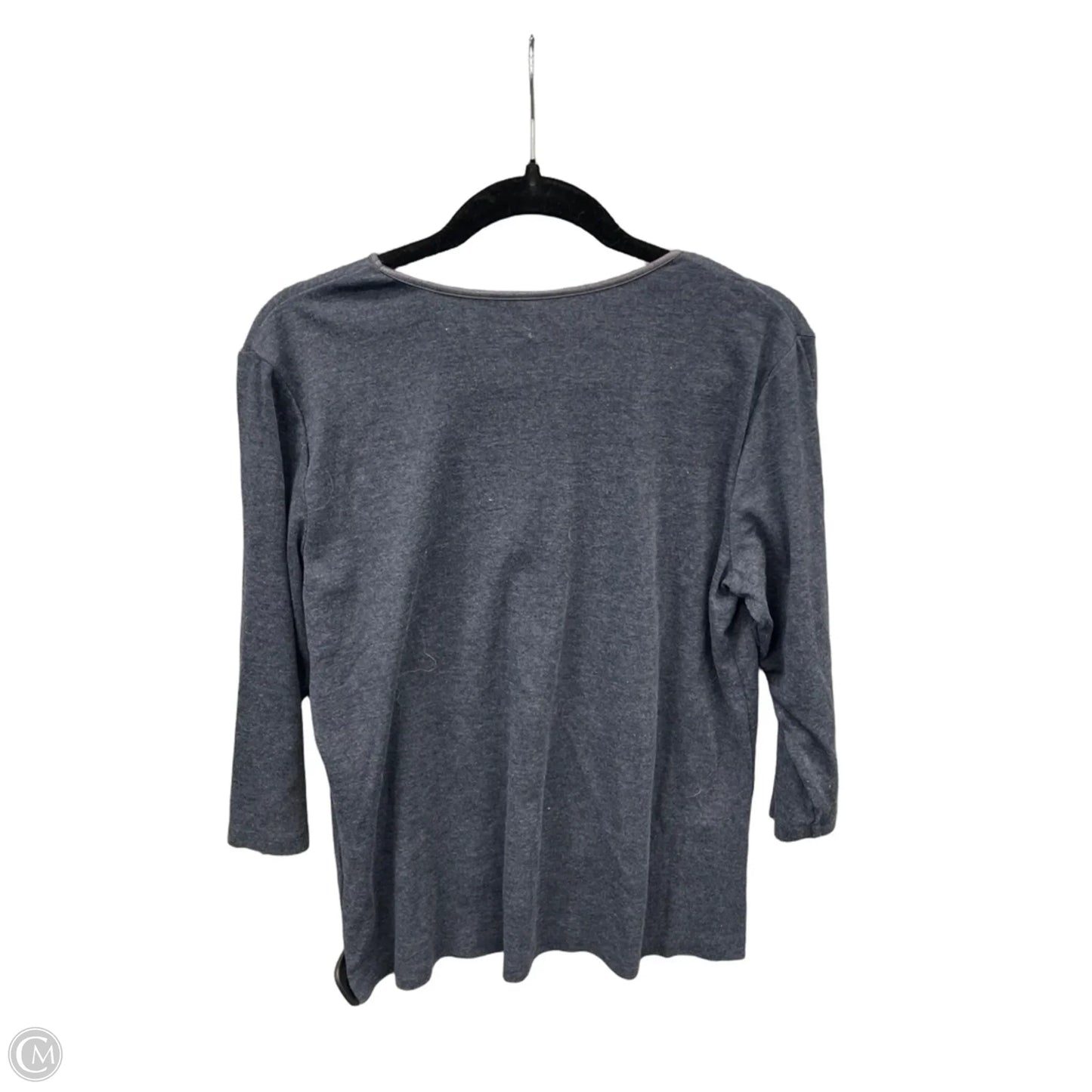 Top 3/4 Sleeve Basic By Christopher And Banks In Navy, Size: L