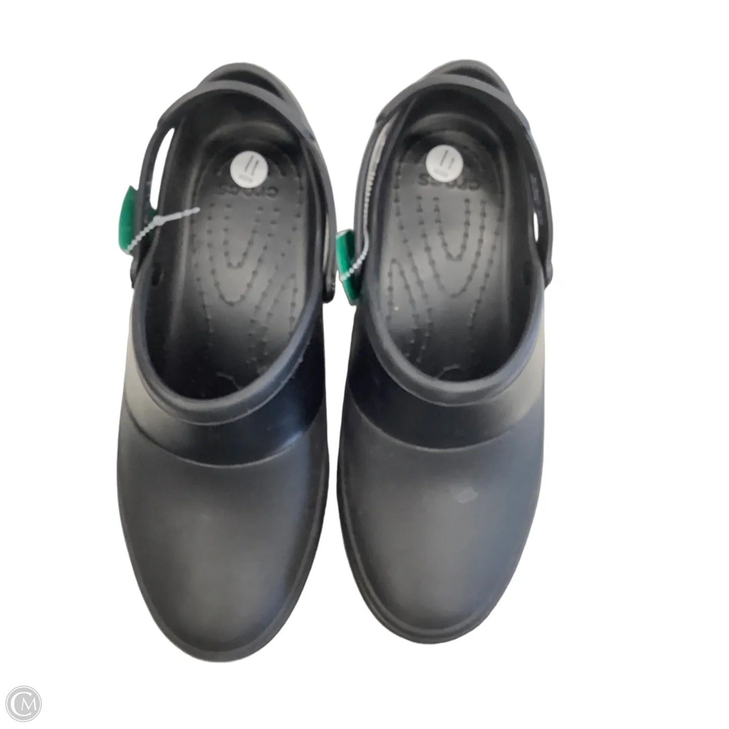 Shoes Flats By Crocs In Black, Size: 11