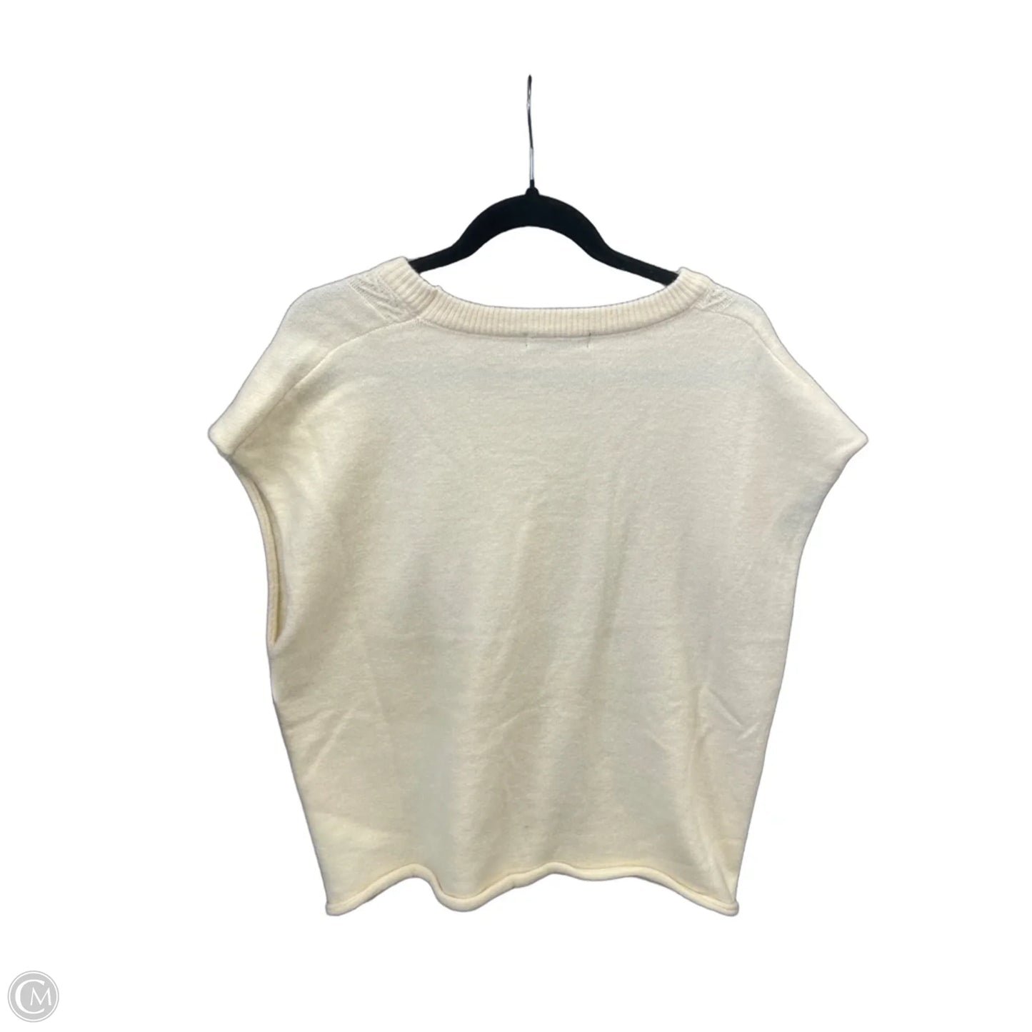 Sweater Short Sleeve By Shein In Cream, Size: L