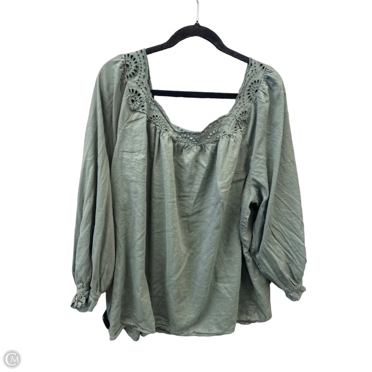 Top Long Sleeve By Lc Lauren Conrad In Green, Size: 2x
