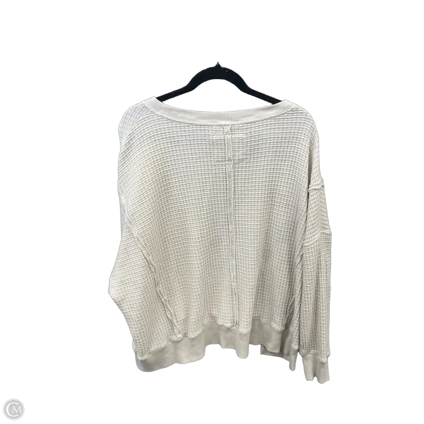 Top Long Sleeve By American Eagle In Cream, Size: L