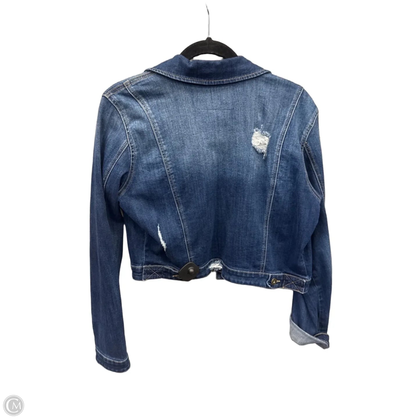 Jacket Denim By Guess In Blue Denim, Size: L