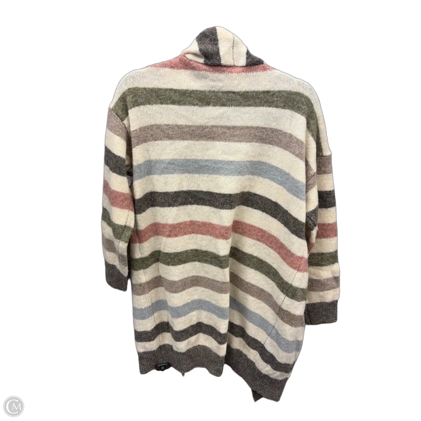 Sweater Cardigan By Dreamers In Striped Pattern, Size: L
