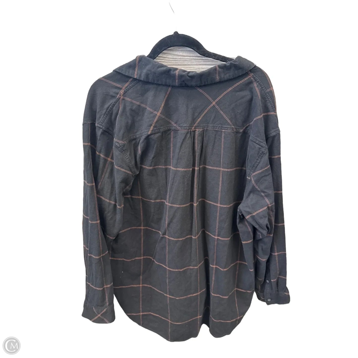 Top Long Sleeve By Ava & Viv In Plaid Pattern, Size: 1x